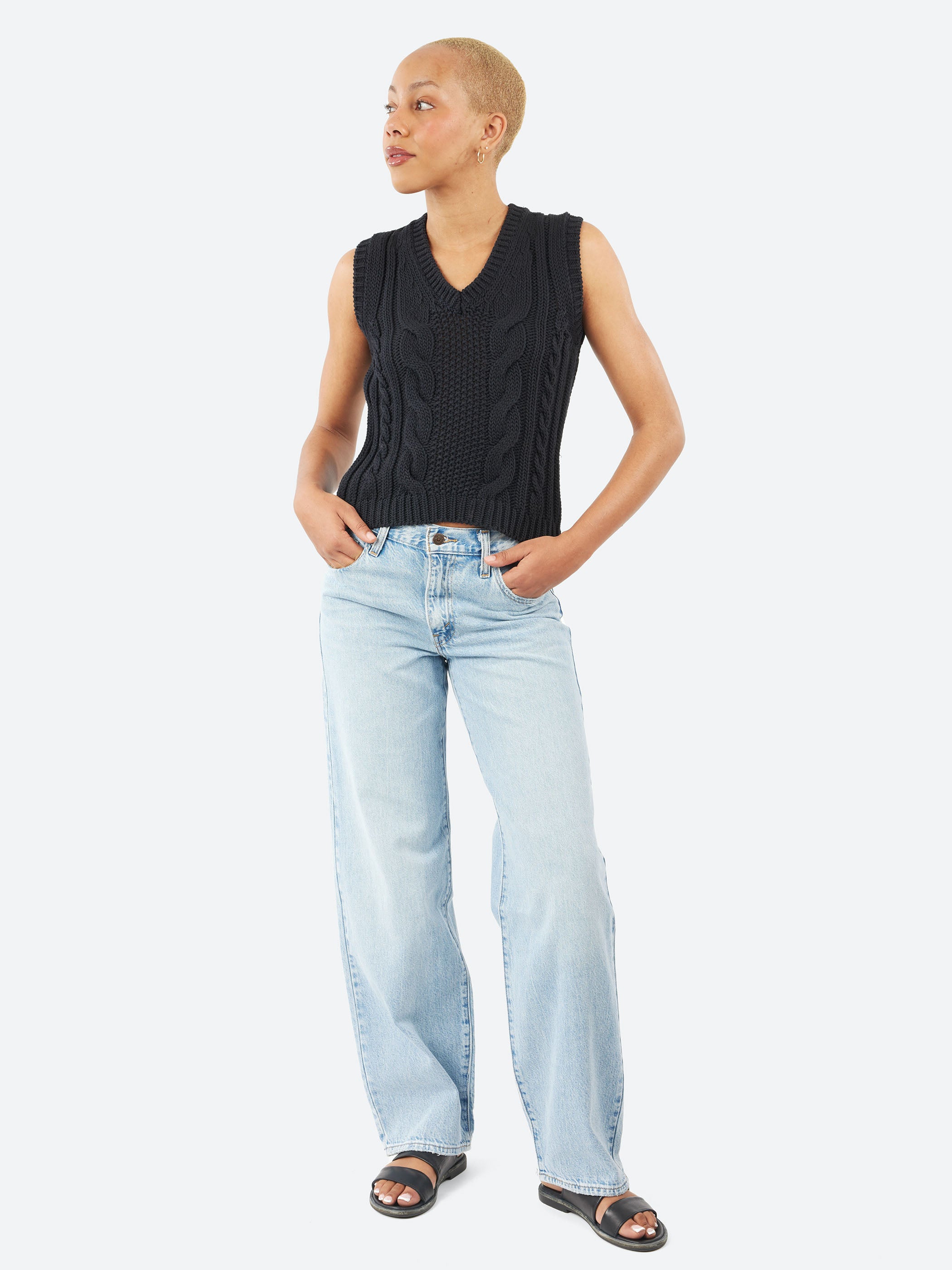 2557 Cable Knit Vest