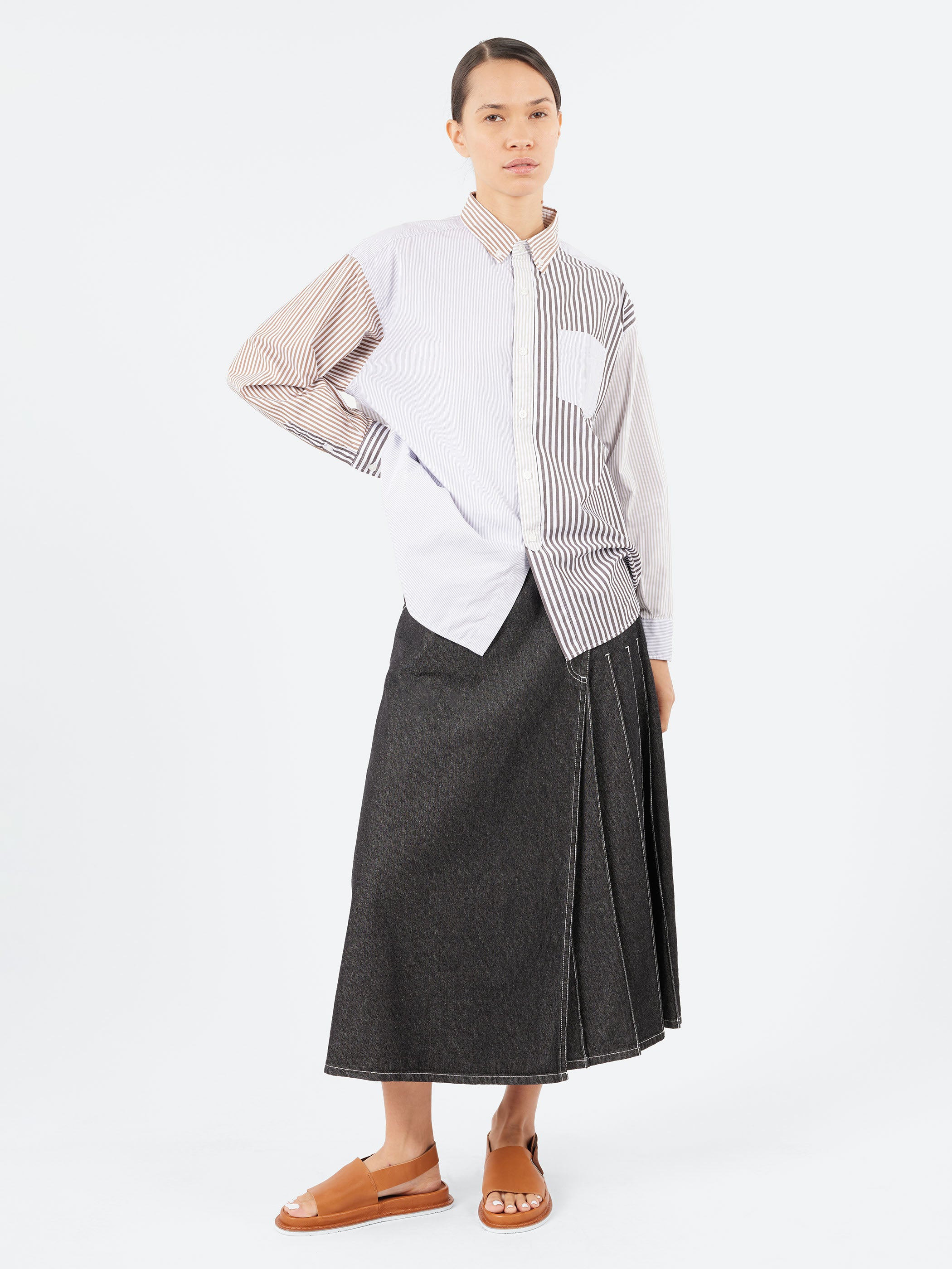 Pleated Wrap Skirt