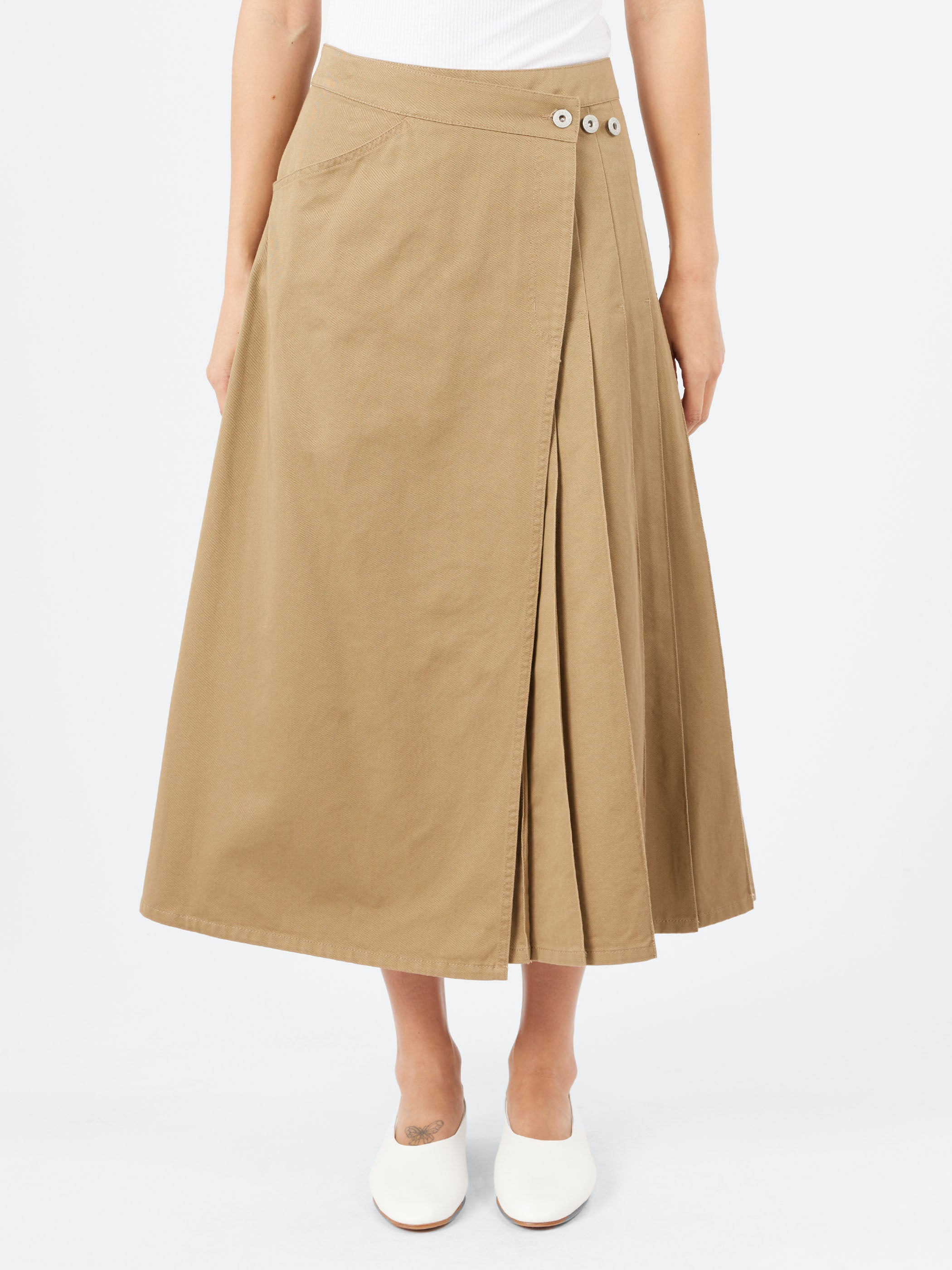 Pleated Wrap Skirt