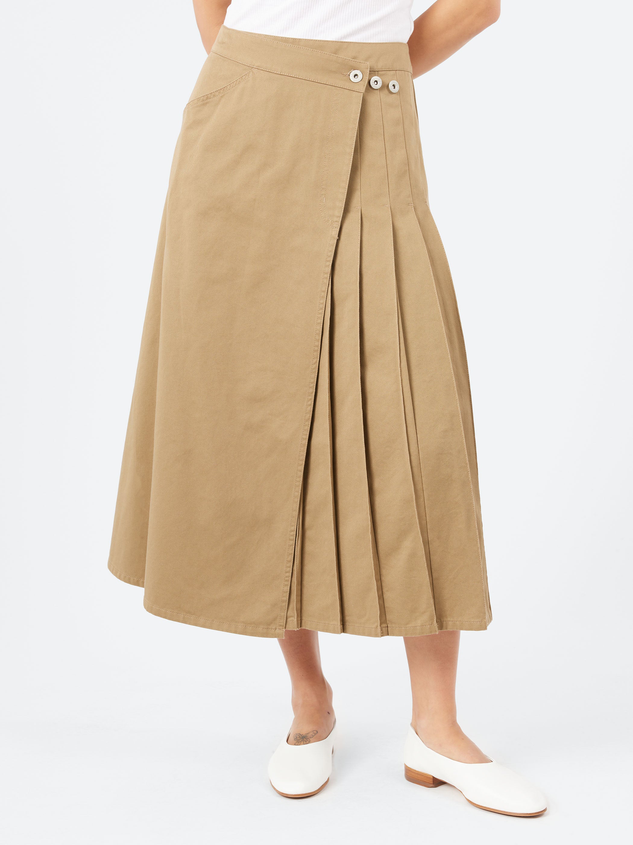 Pleated Wrap Skirt