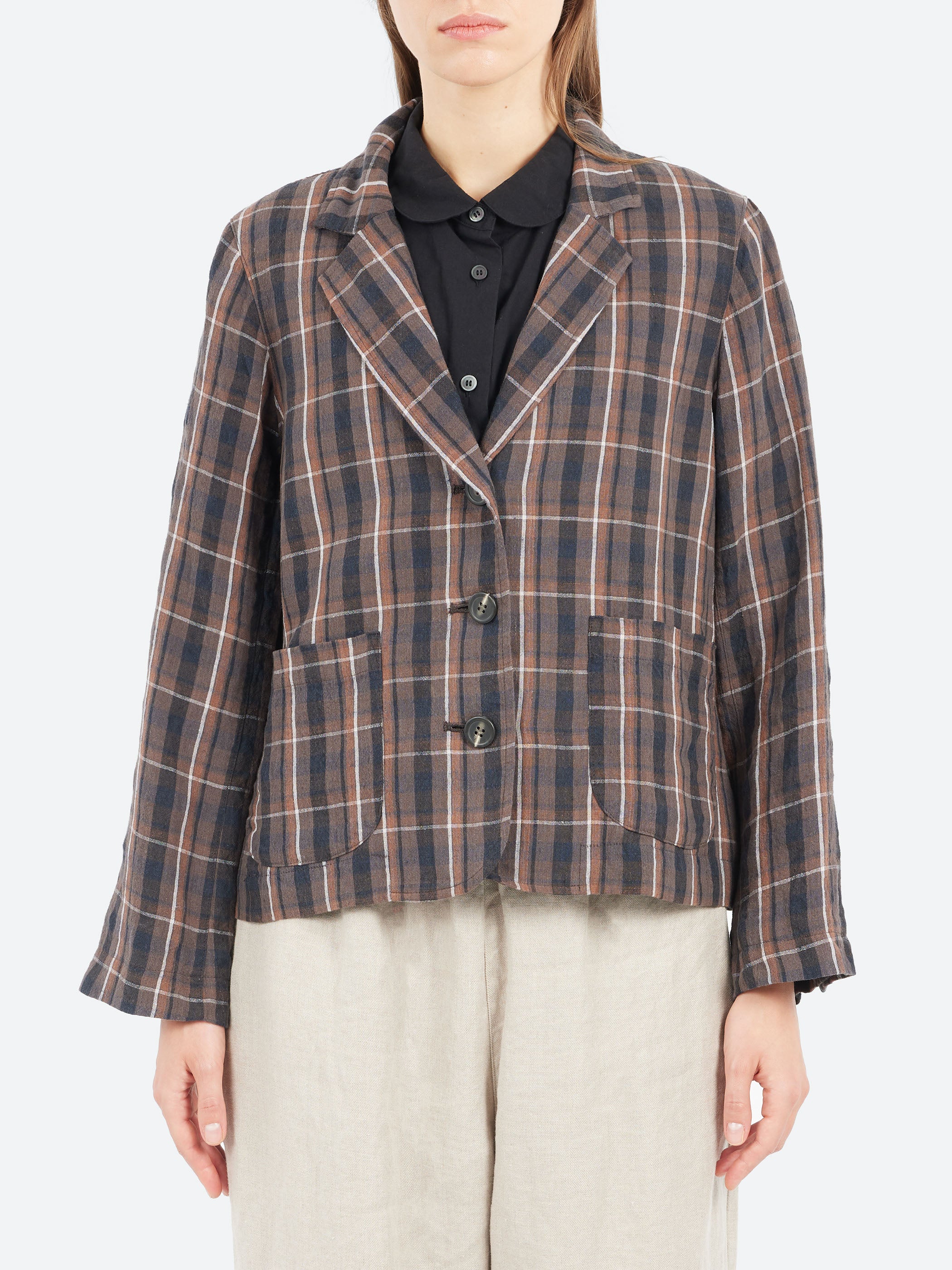 Linen Check Tailored Jacket
