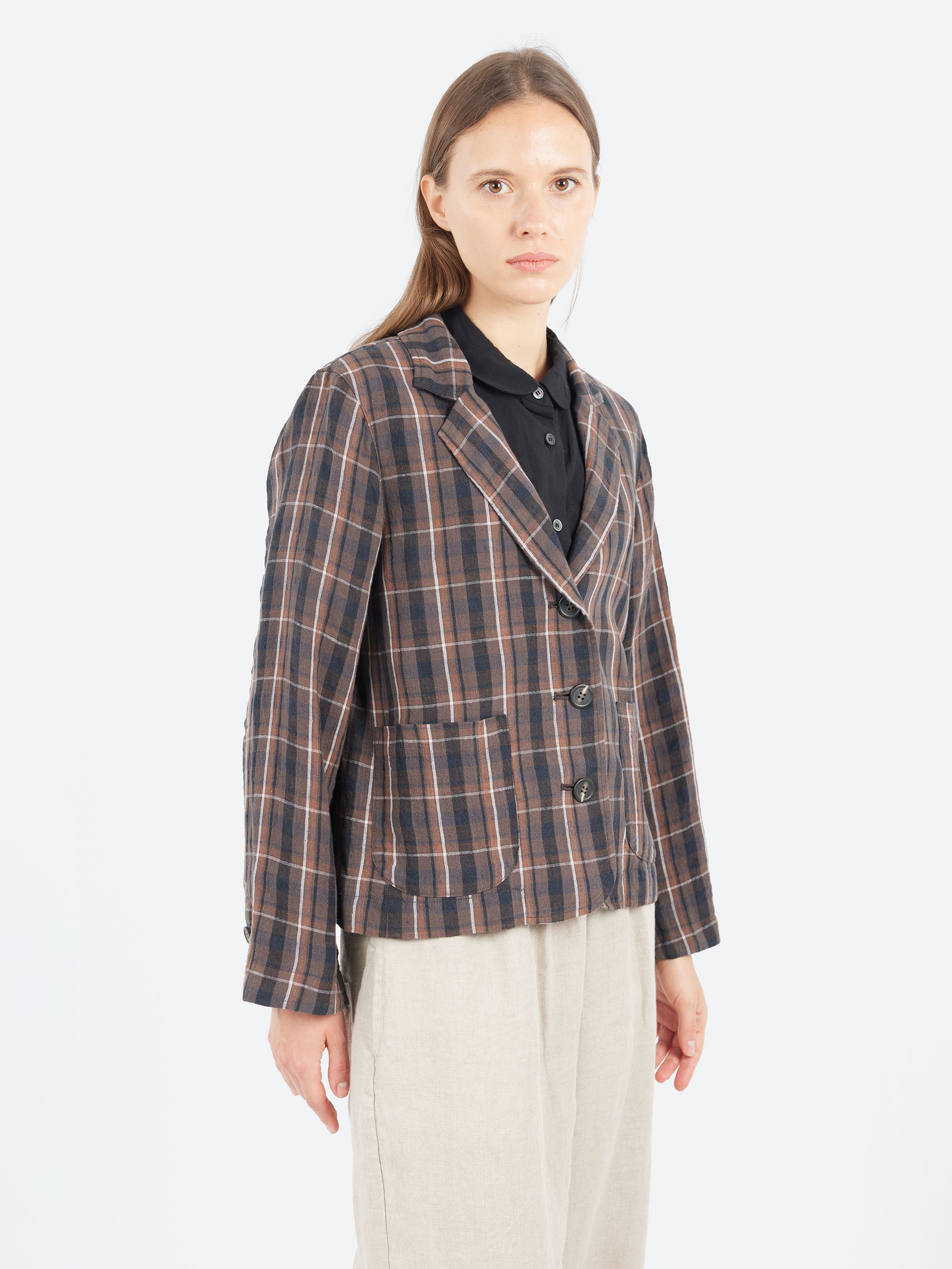 Linen Check Tailored Jacket