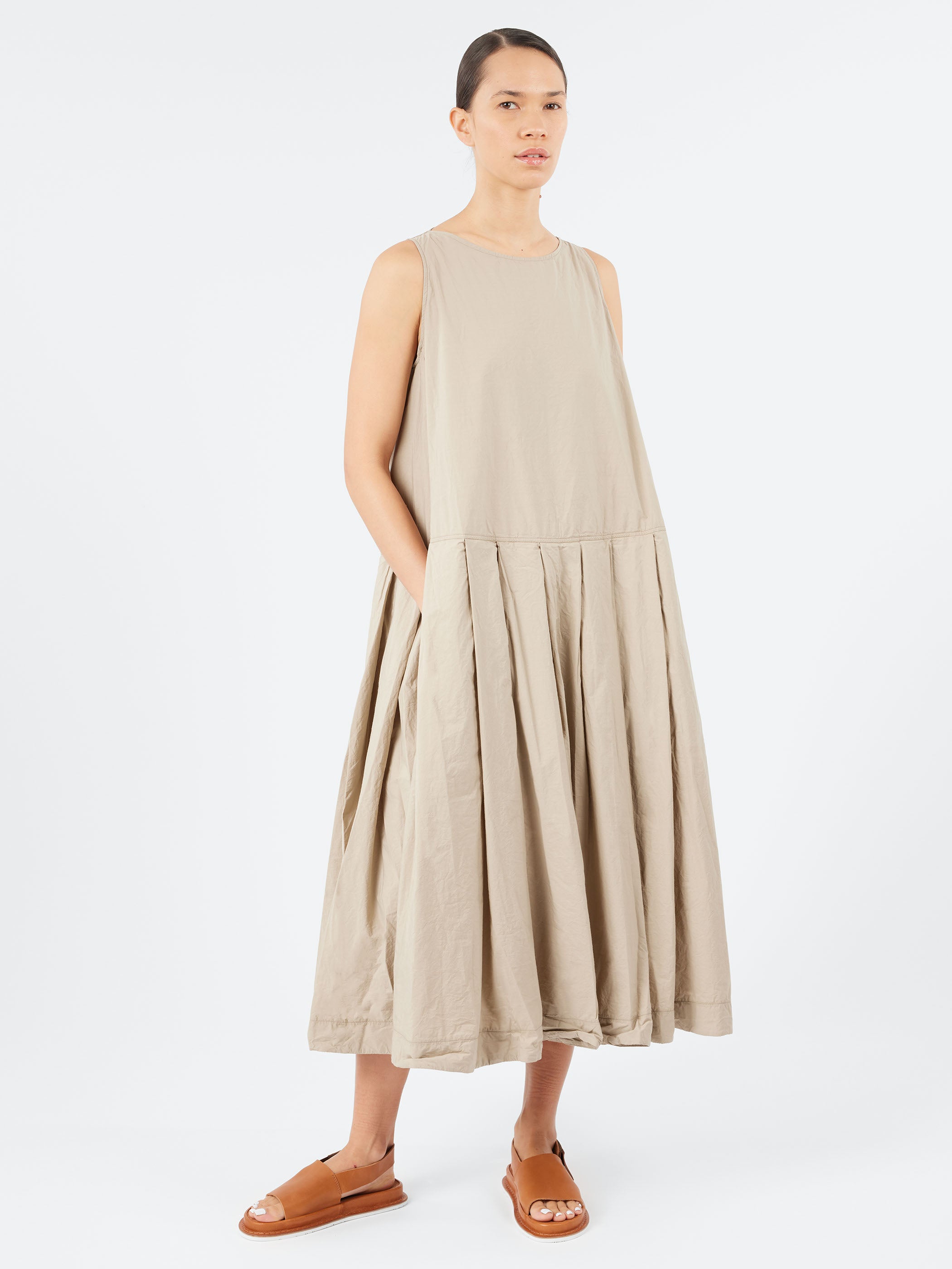Pleated Sleeveless Dress TC