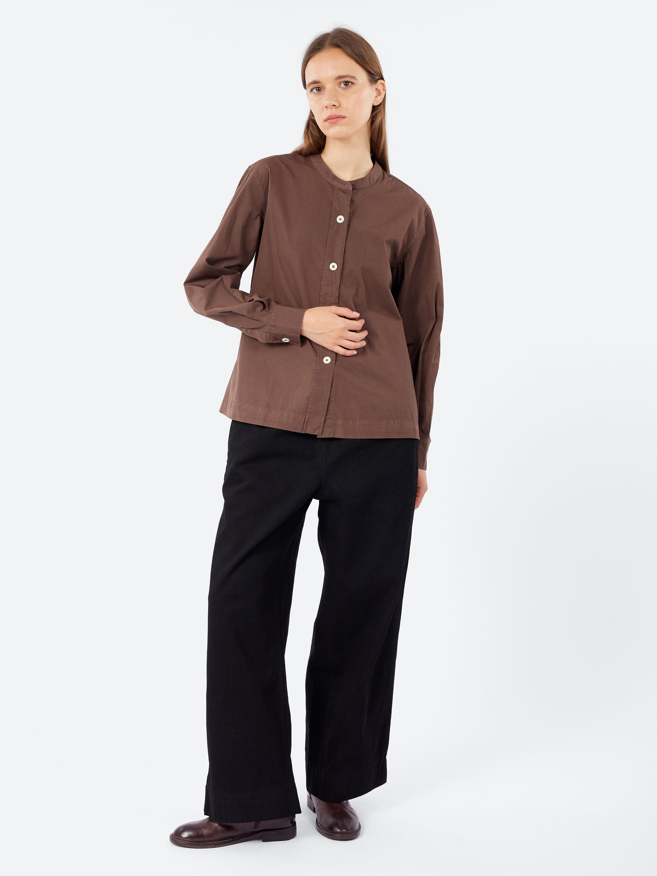 MHL Button Through Collarless Shirt