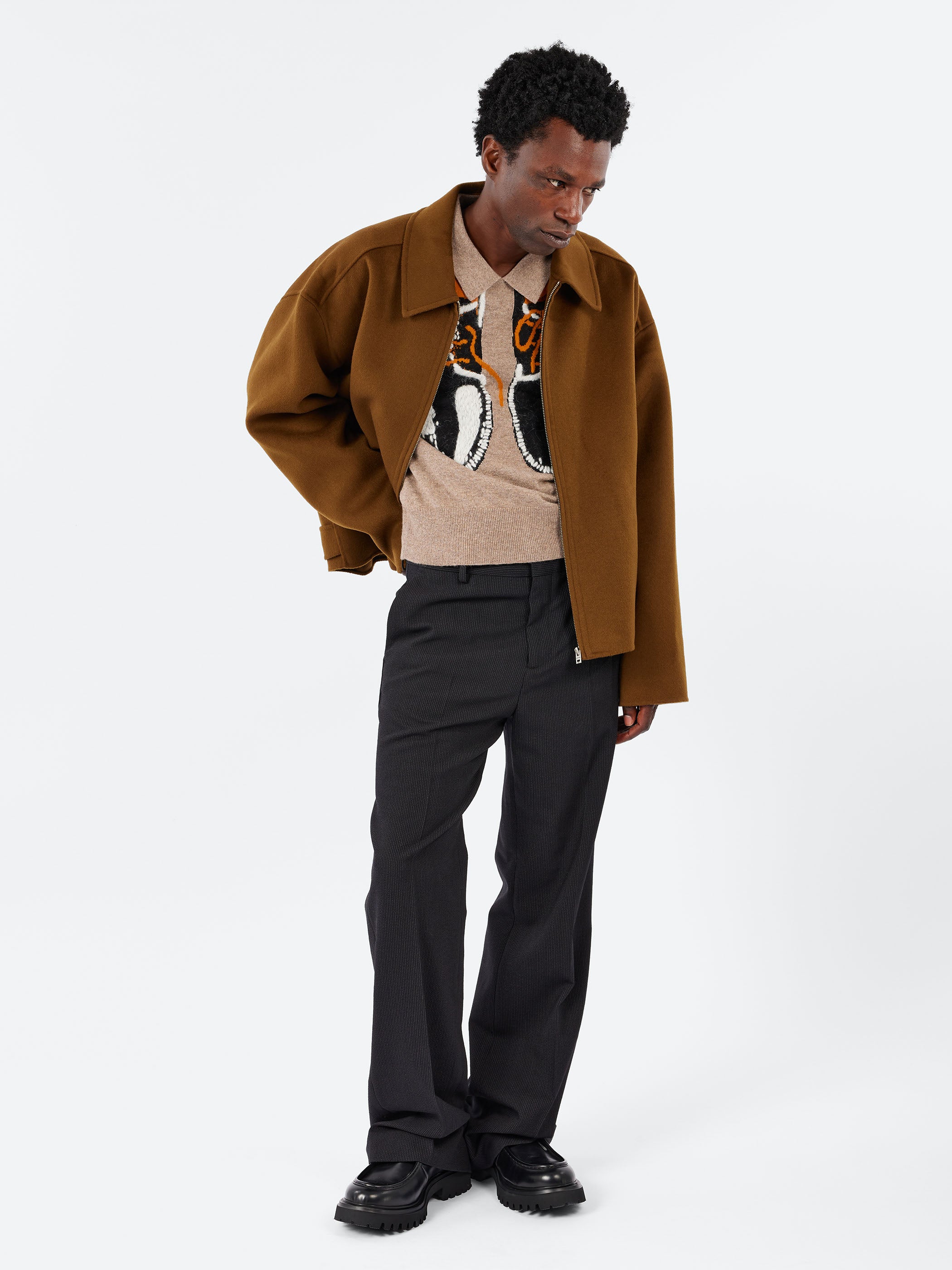 Palvin Wool Barre Jacquard Trousers