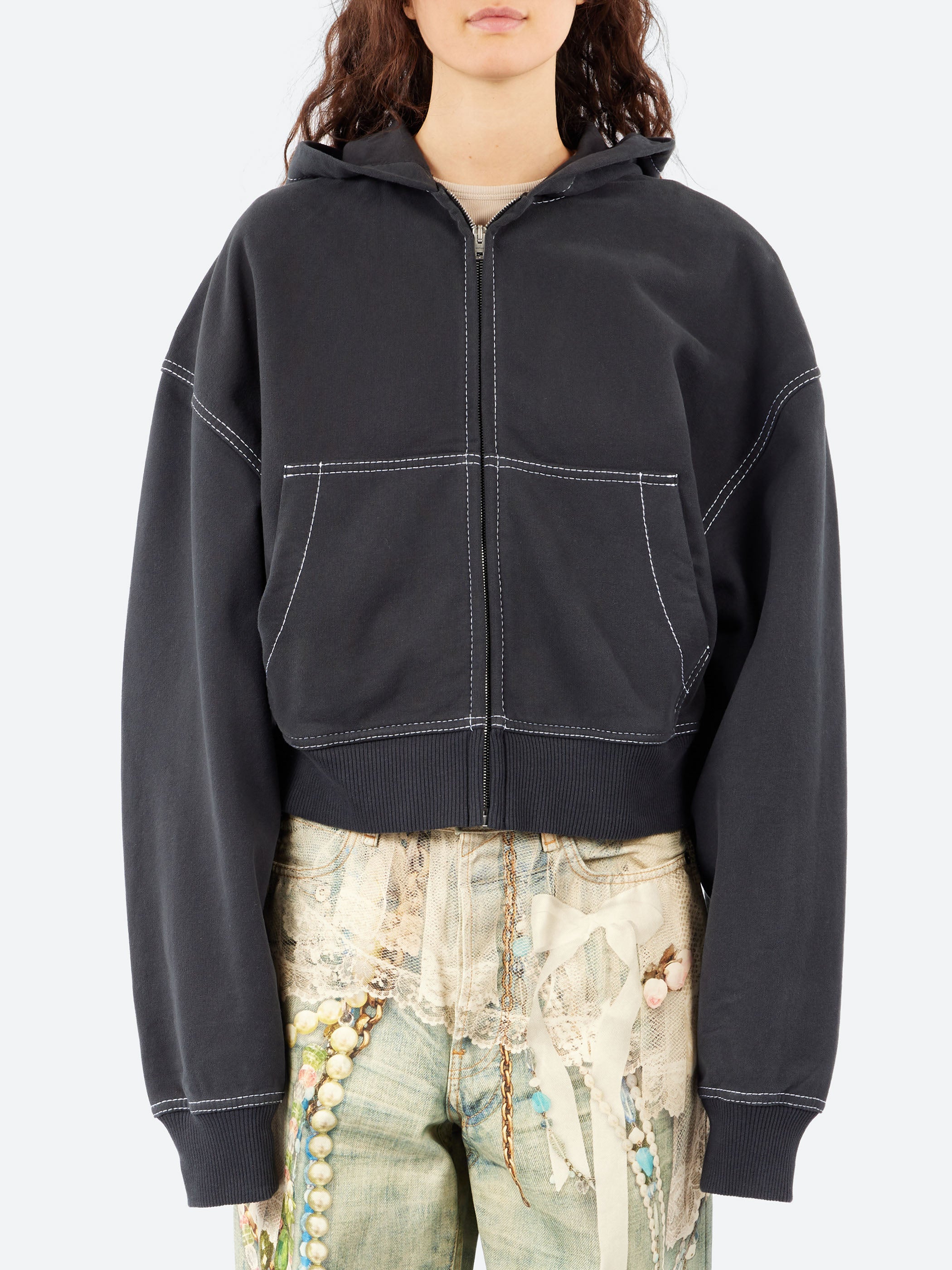 Hooded Zip-Up Sweater