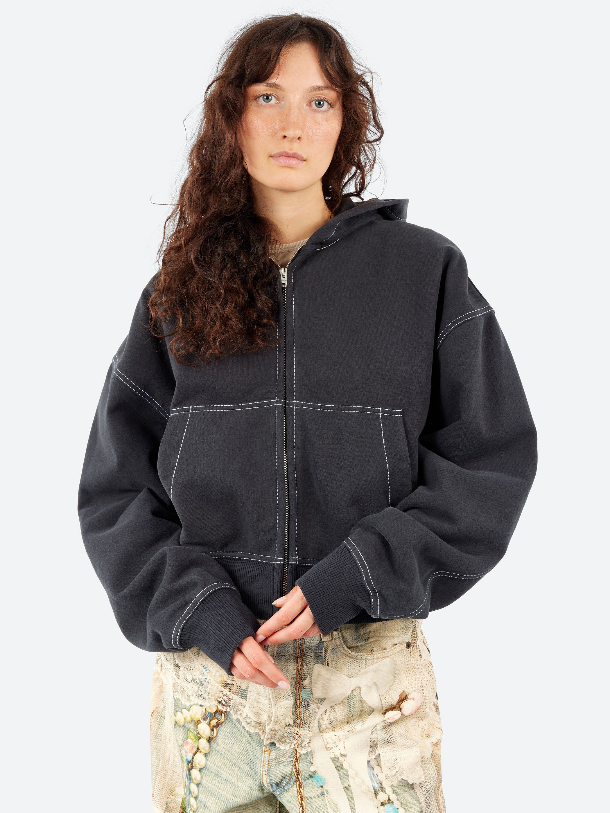 Hooded Zip-Up Sweater