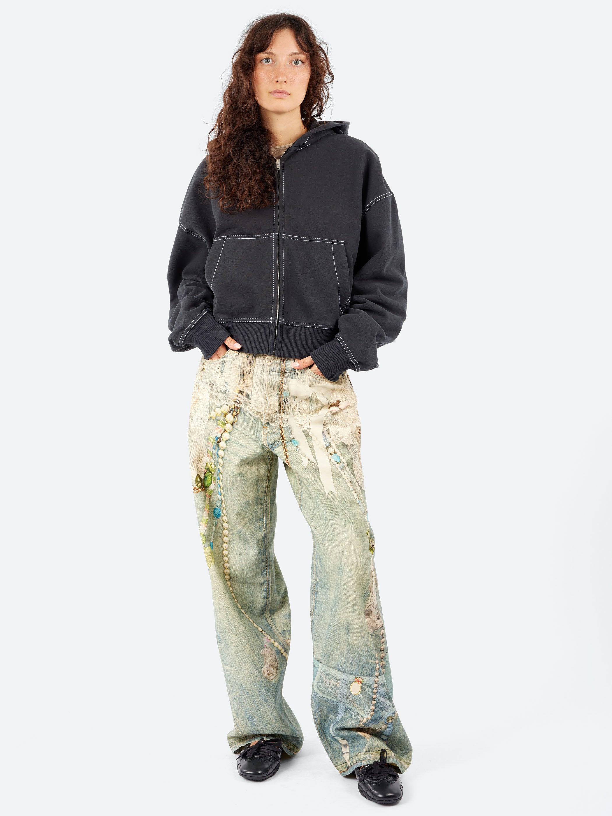 Hooded Zip-Up Sweater