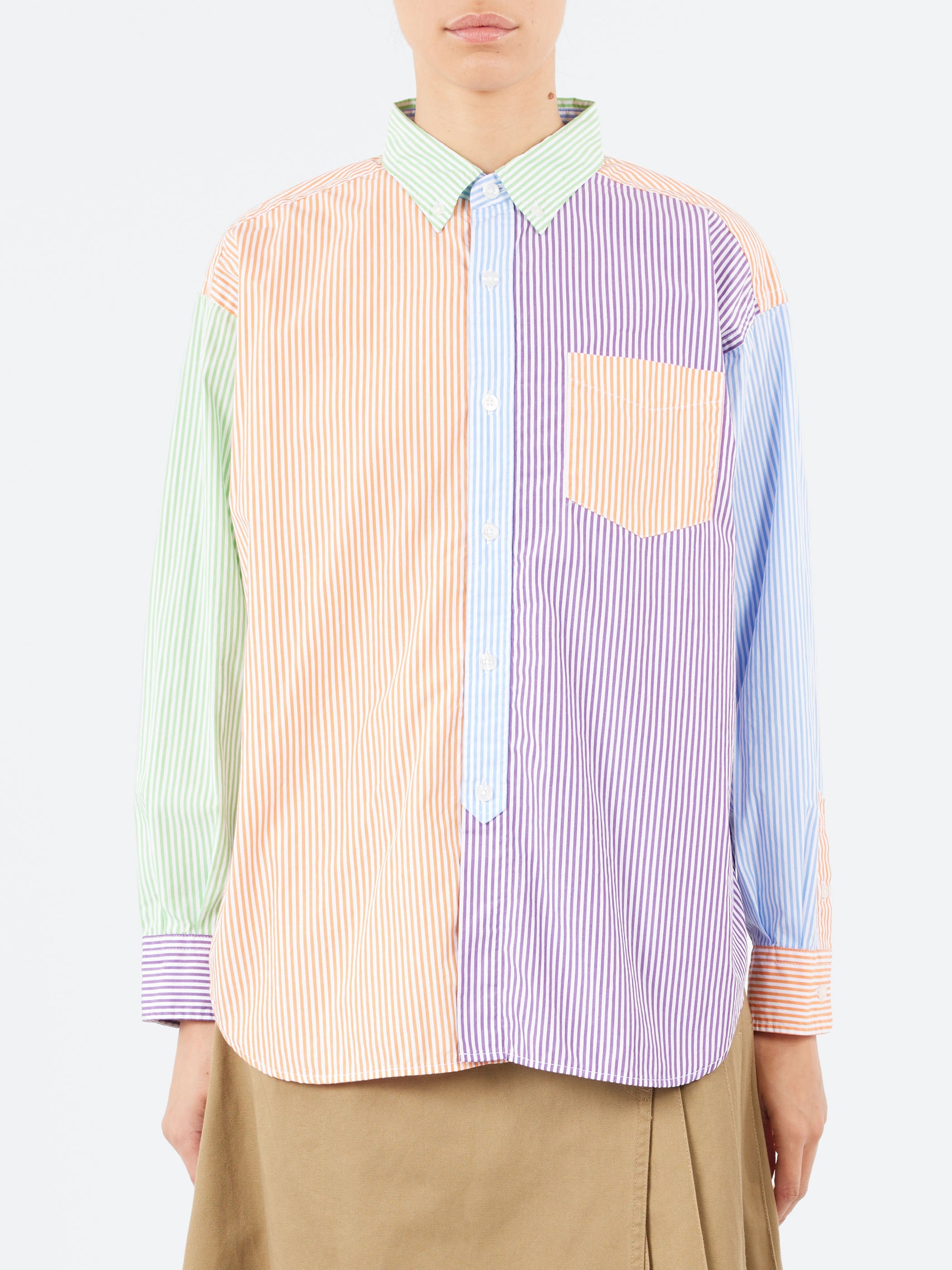 Crazy Stripe Long Sleeve Button Down Shirt