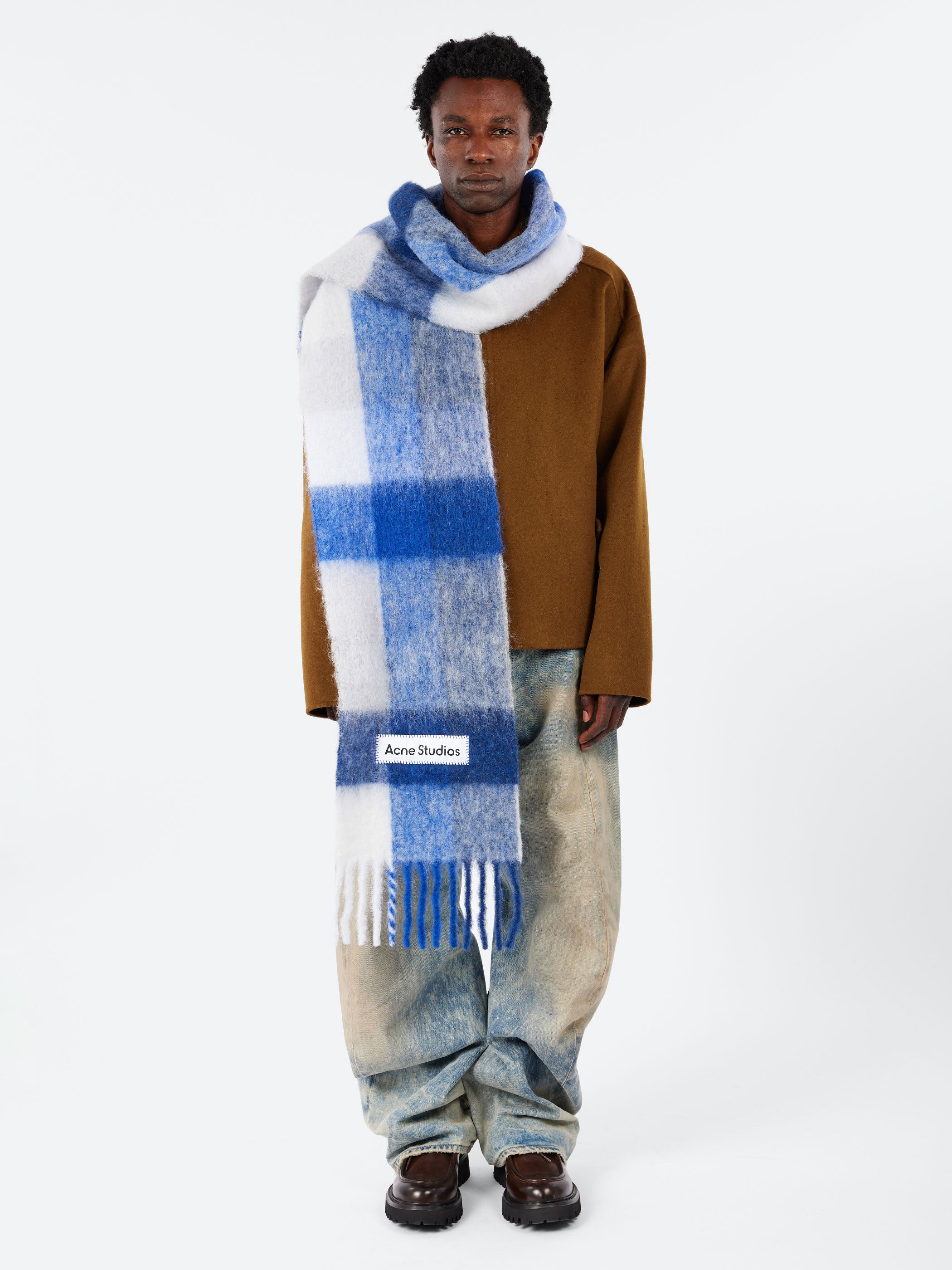 Mohair Checked Scarf