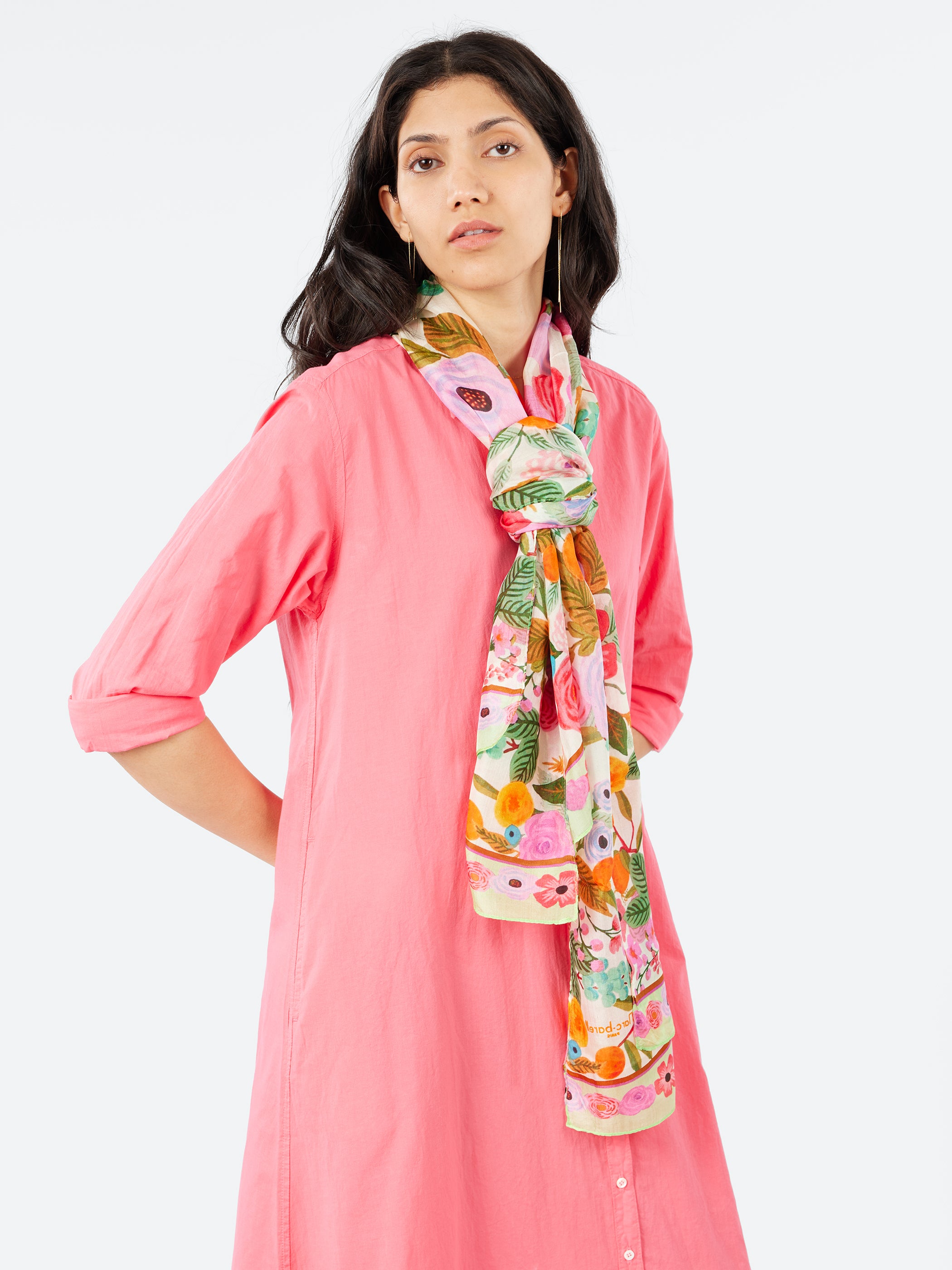 Oranges Floral Print Scarf