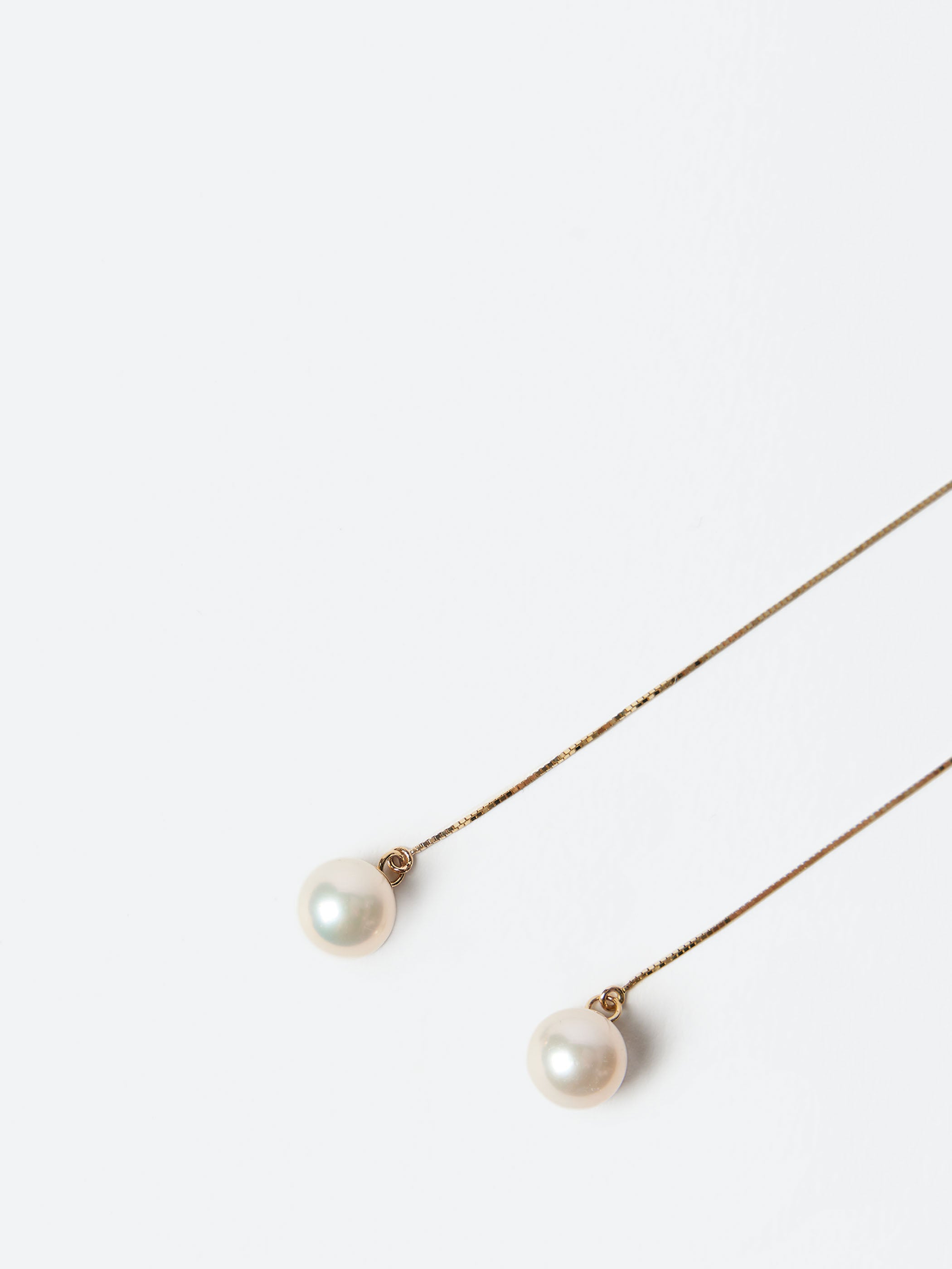 Long Pearl Threader Earrings