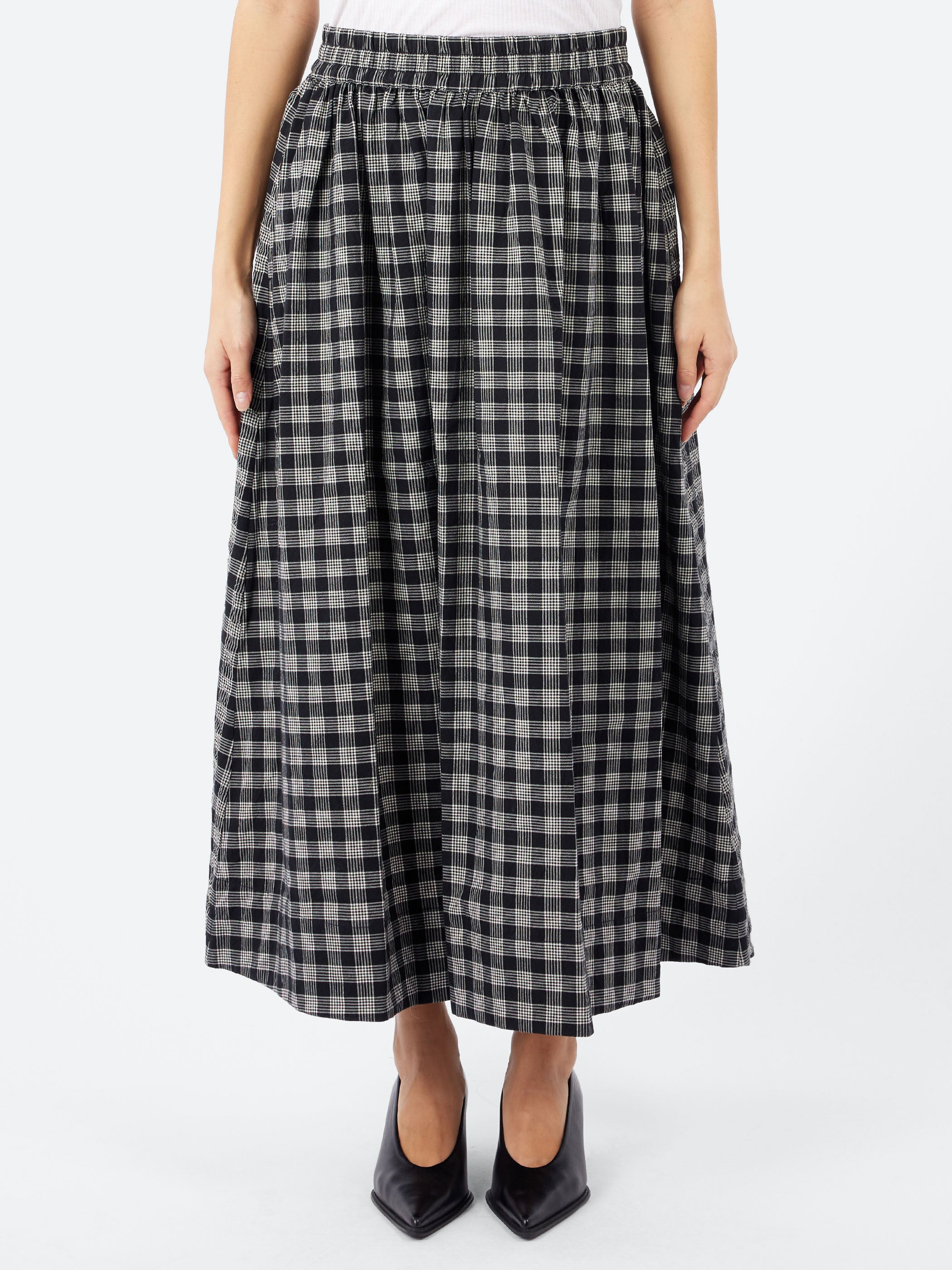 Binding Check Cotton Wool Seersucker Skirt