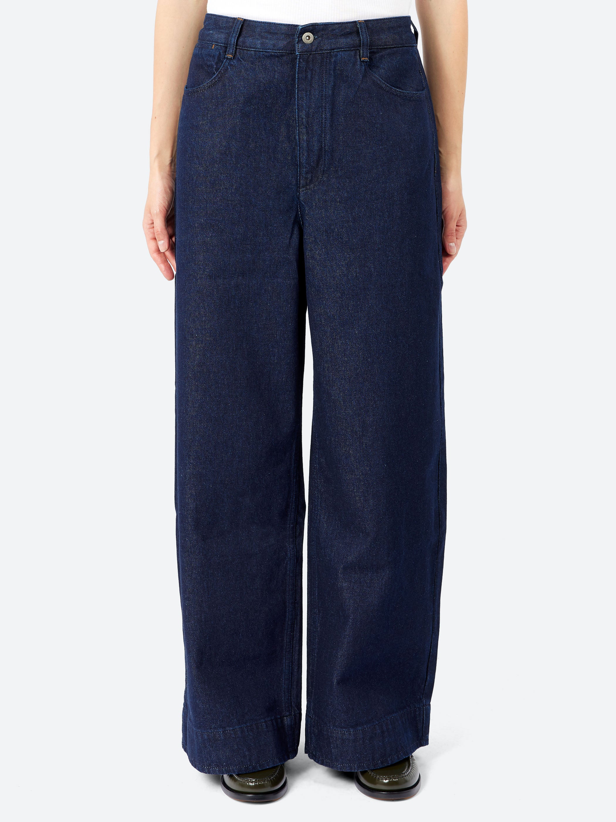 Wide Leg Denim Trousers