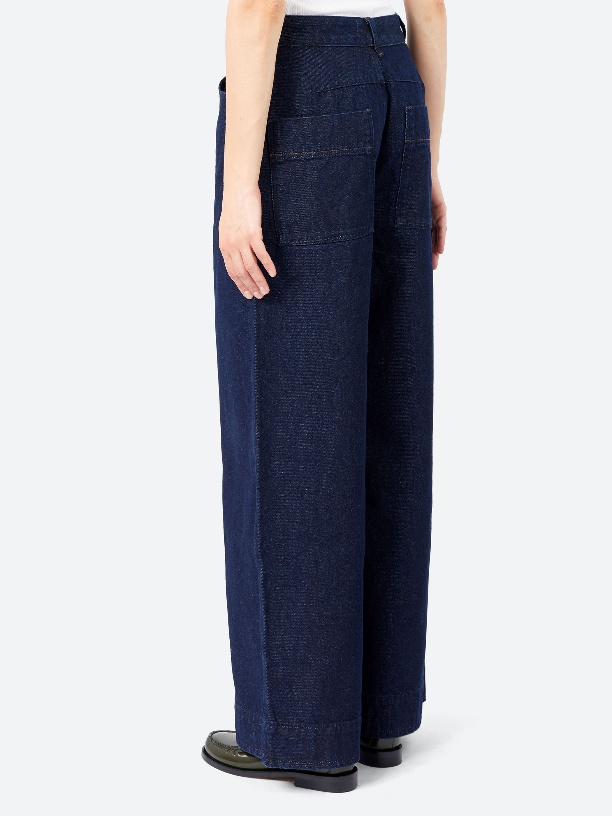 Wide Leg Denim Trousers