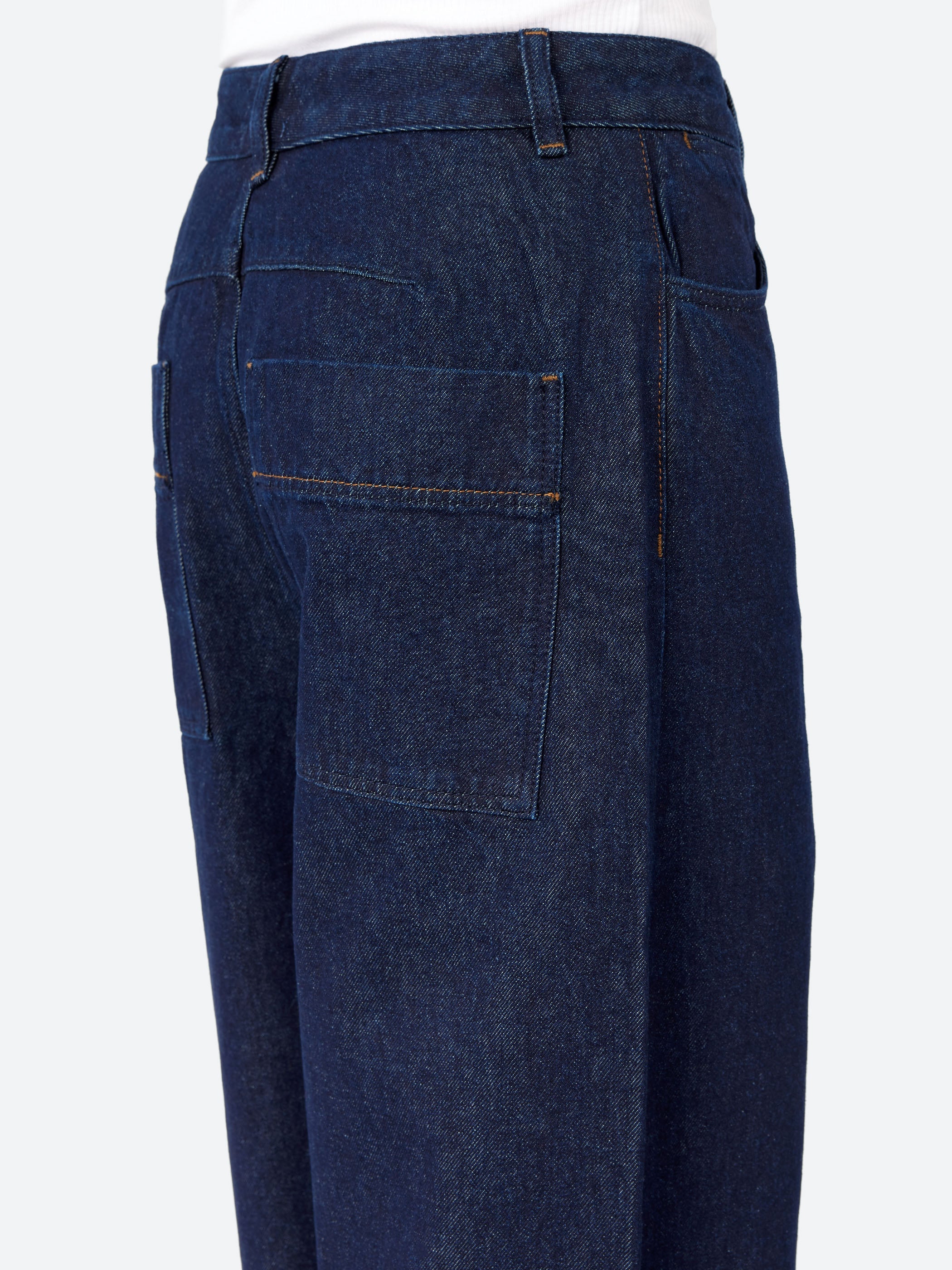Wide Leg Denim Trousers