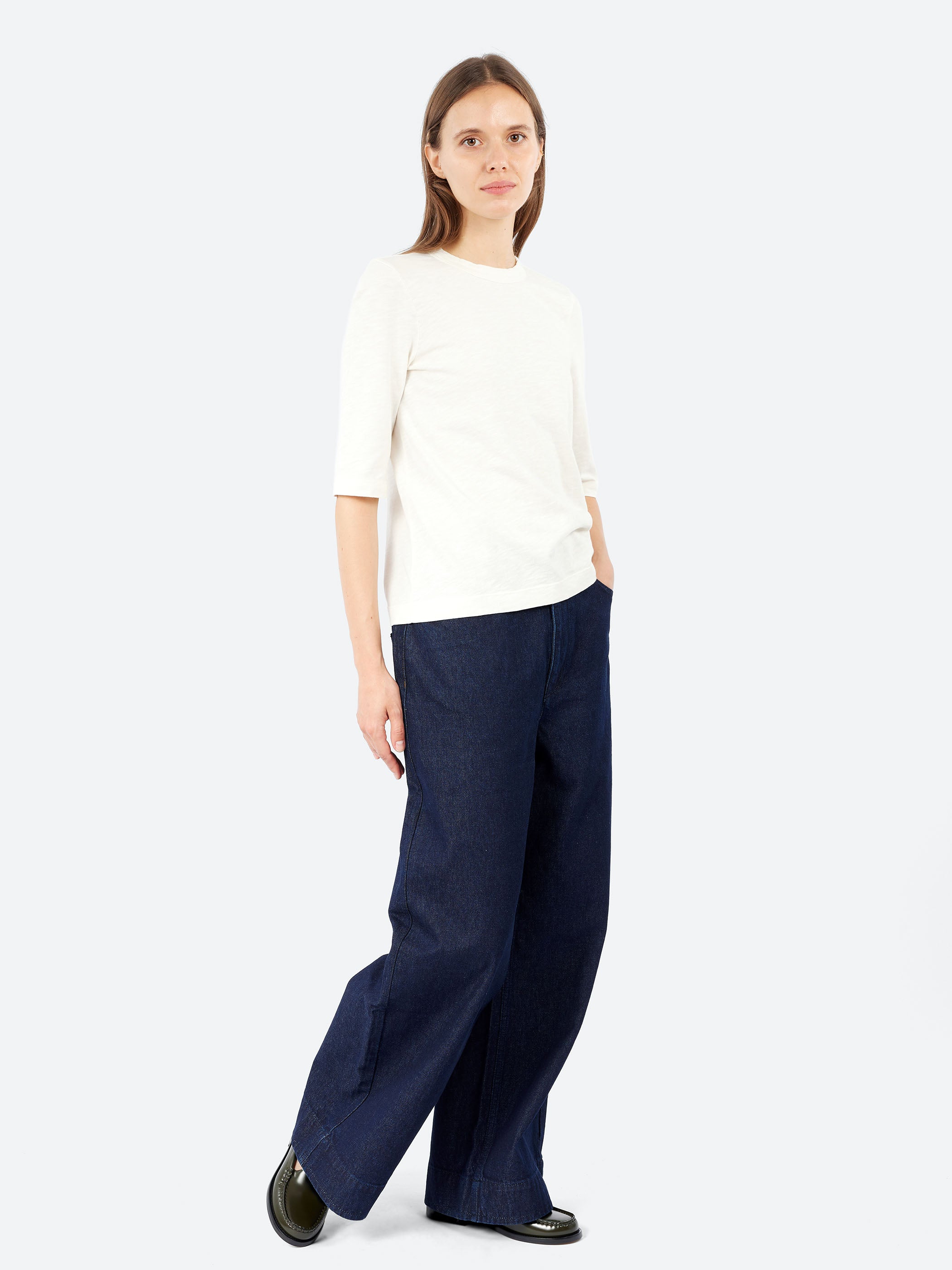 Wide Leg Denim Trousers