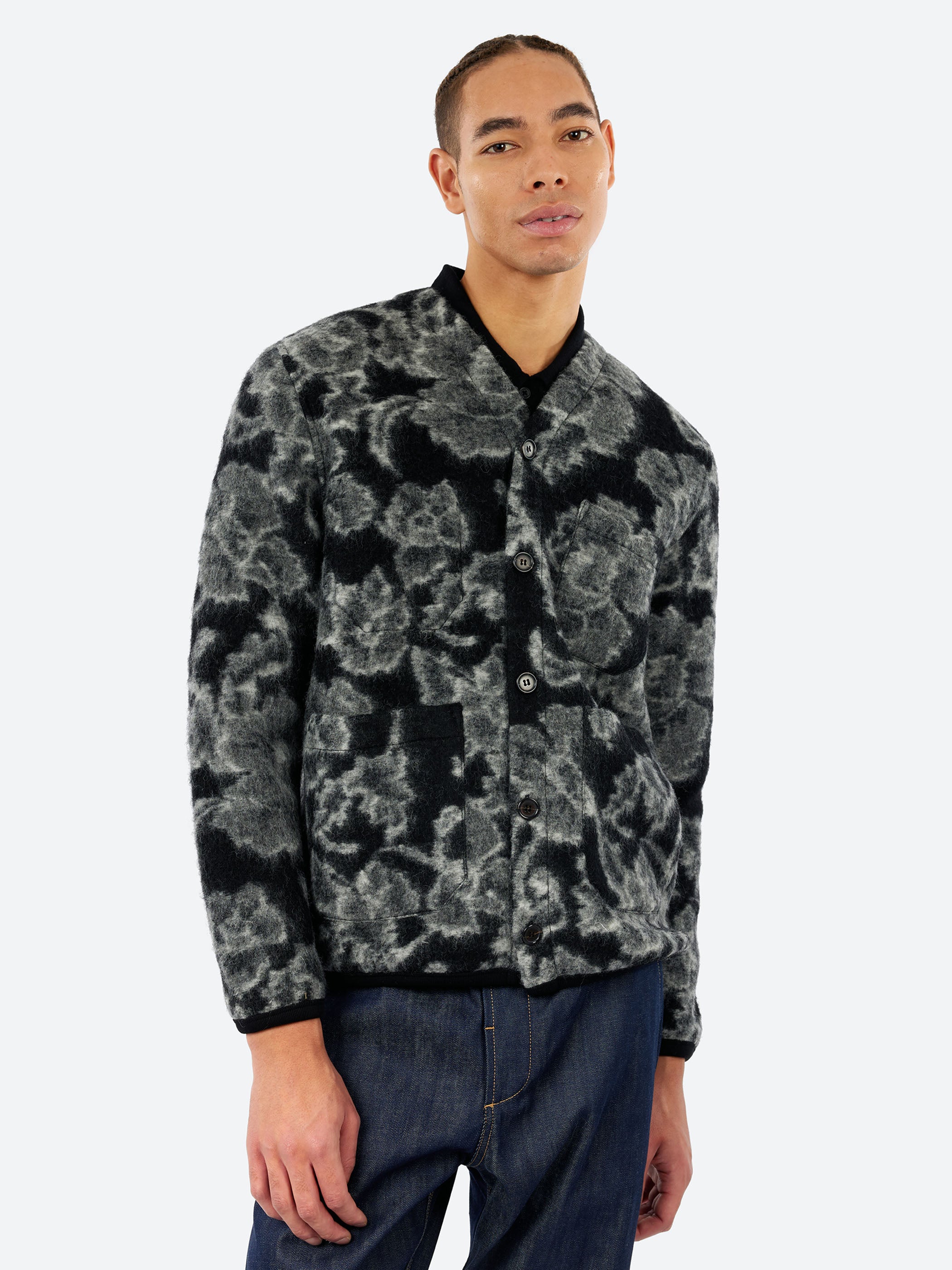 Flower Fleece Cardigan