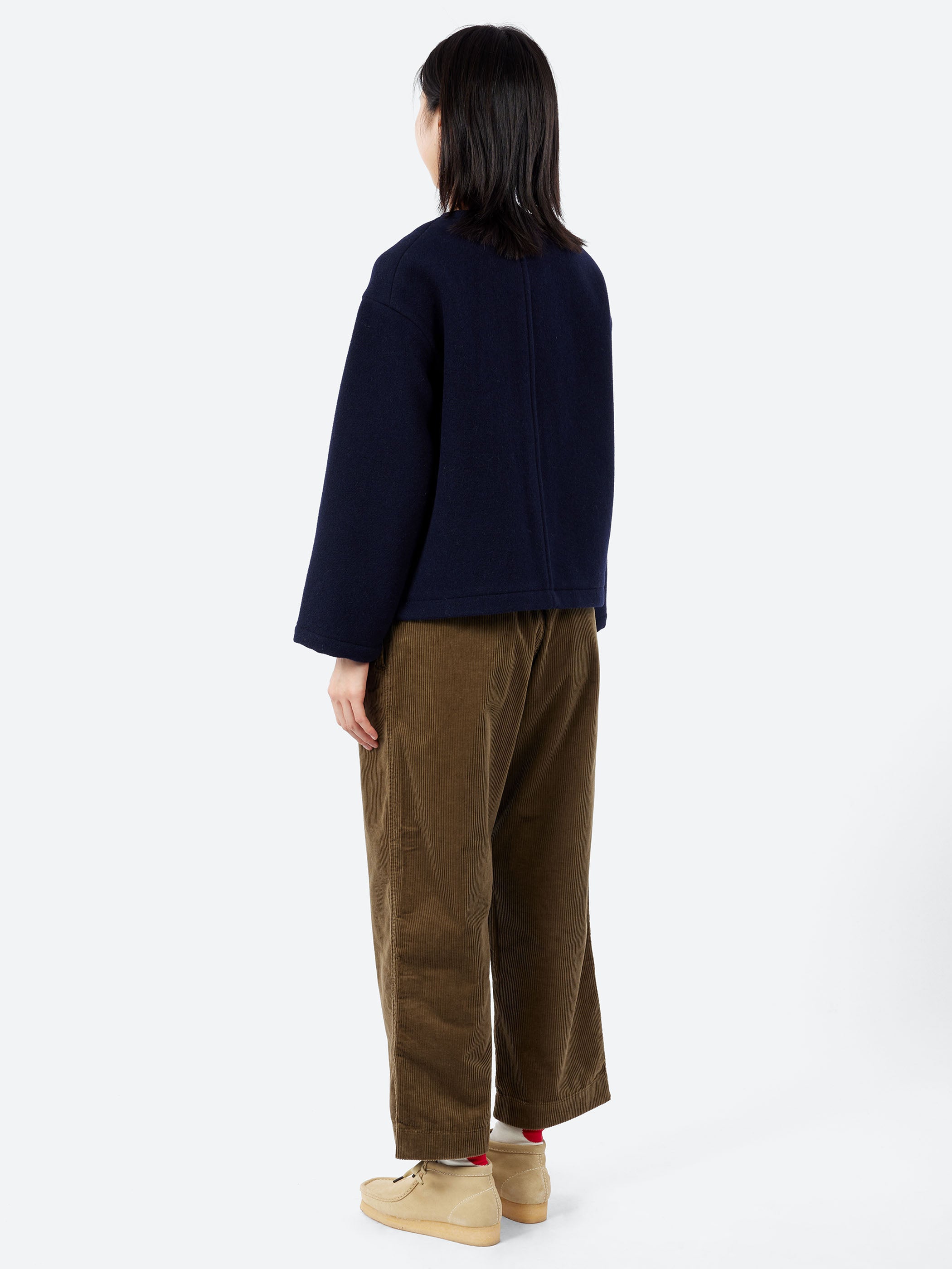 Women's Wool Light Pile Collarless Jacket