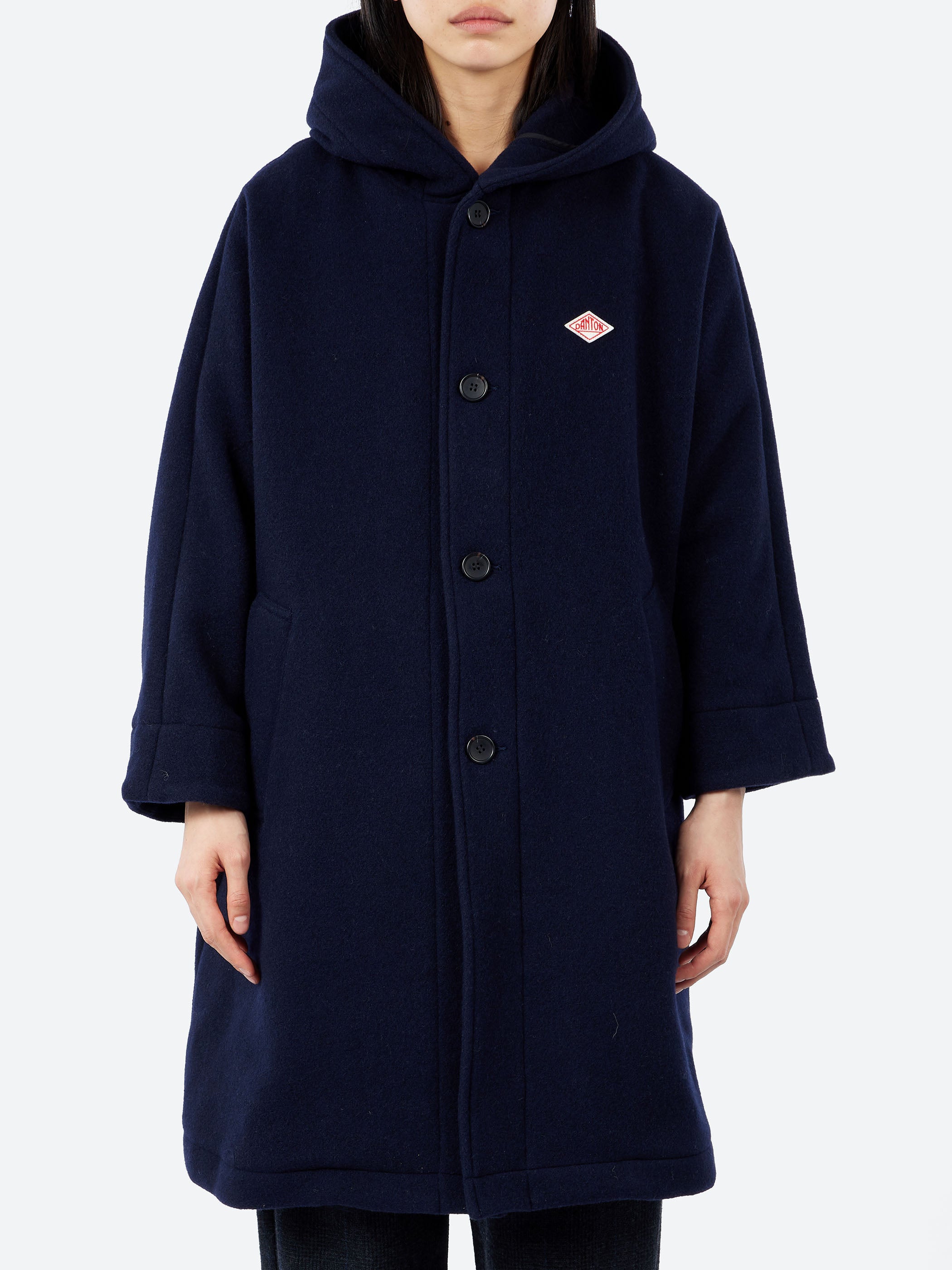 Wool Light Pile Hooded Coat