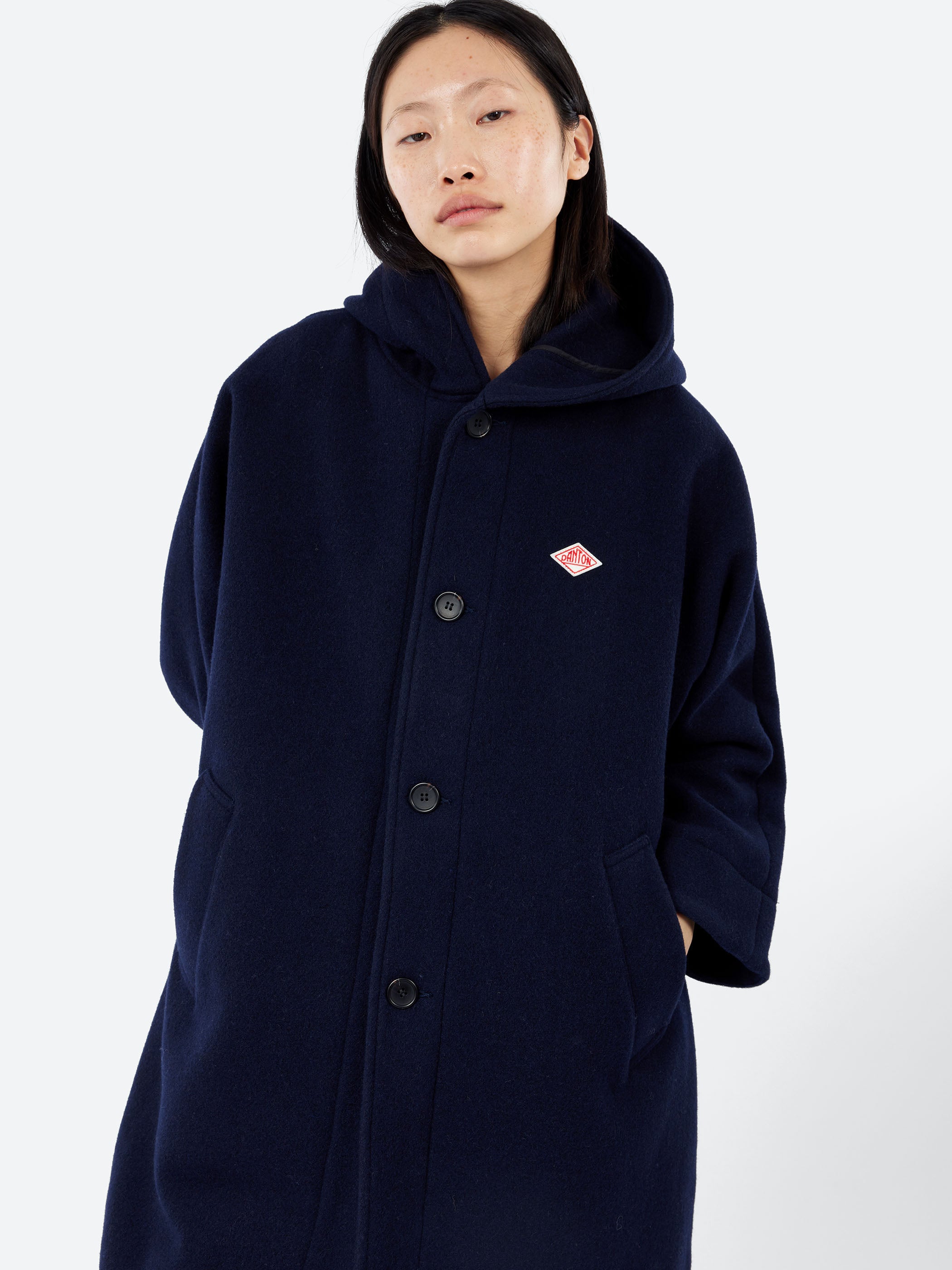 Wool Light Pile Hooded Coat