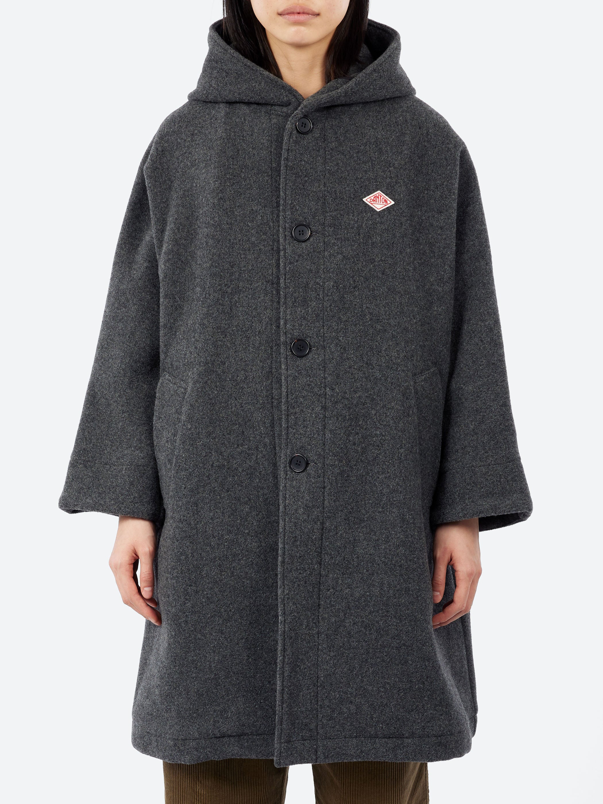 Wool Light Pile Hooded Coat