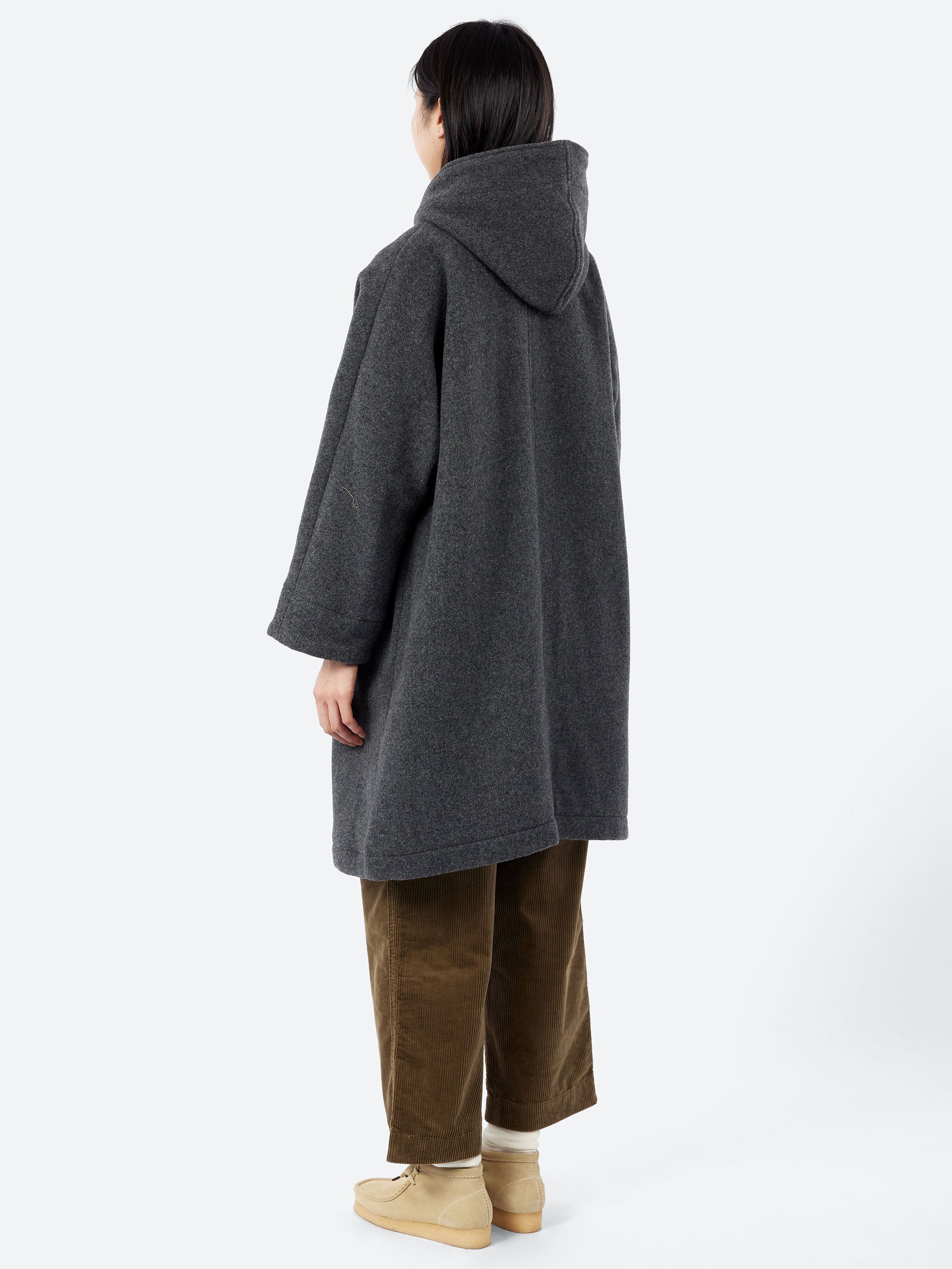 Wool Light Pile Hooded Coat