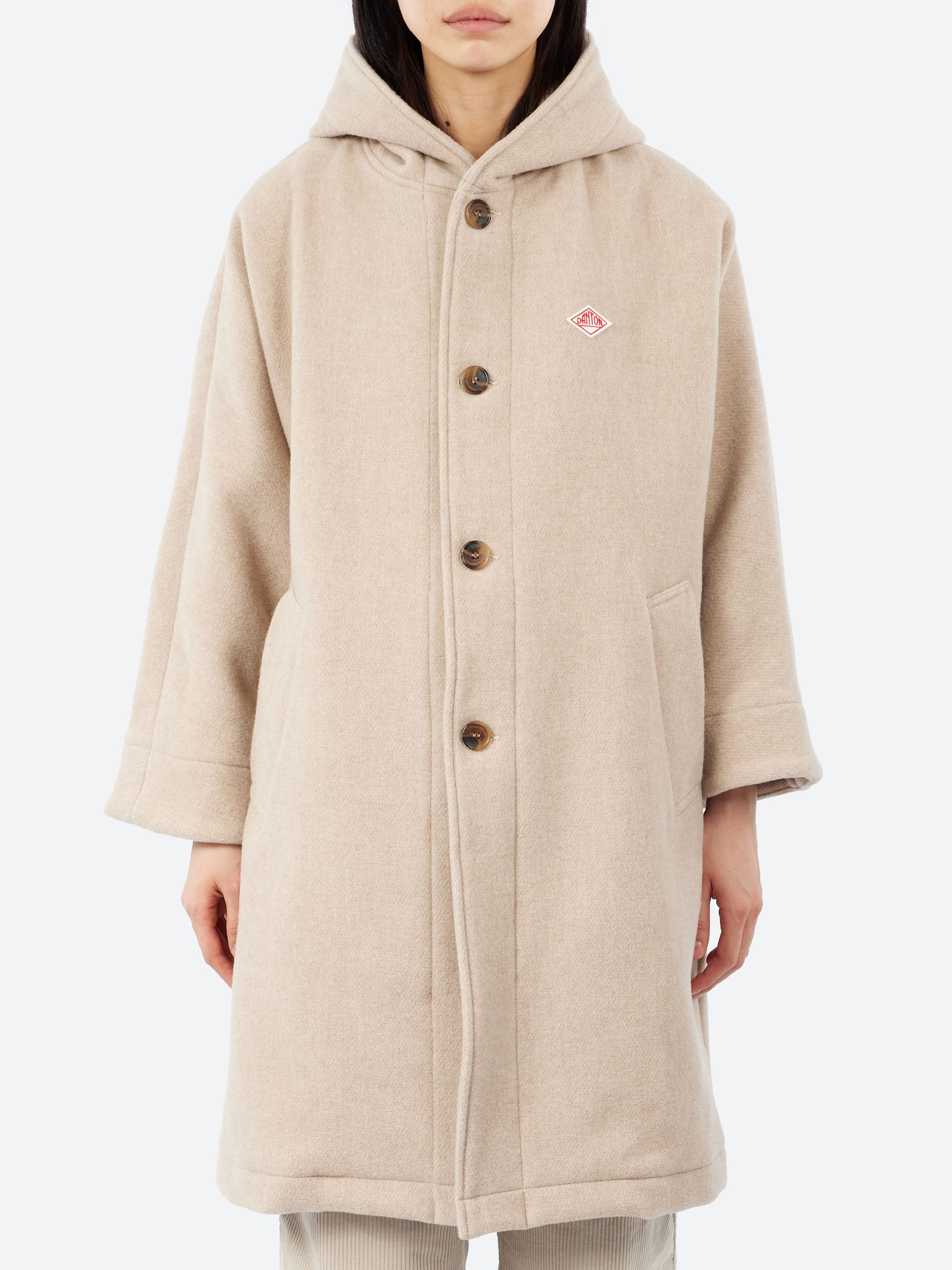 Wool Light Pile Hooded Coat