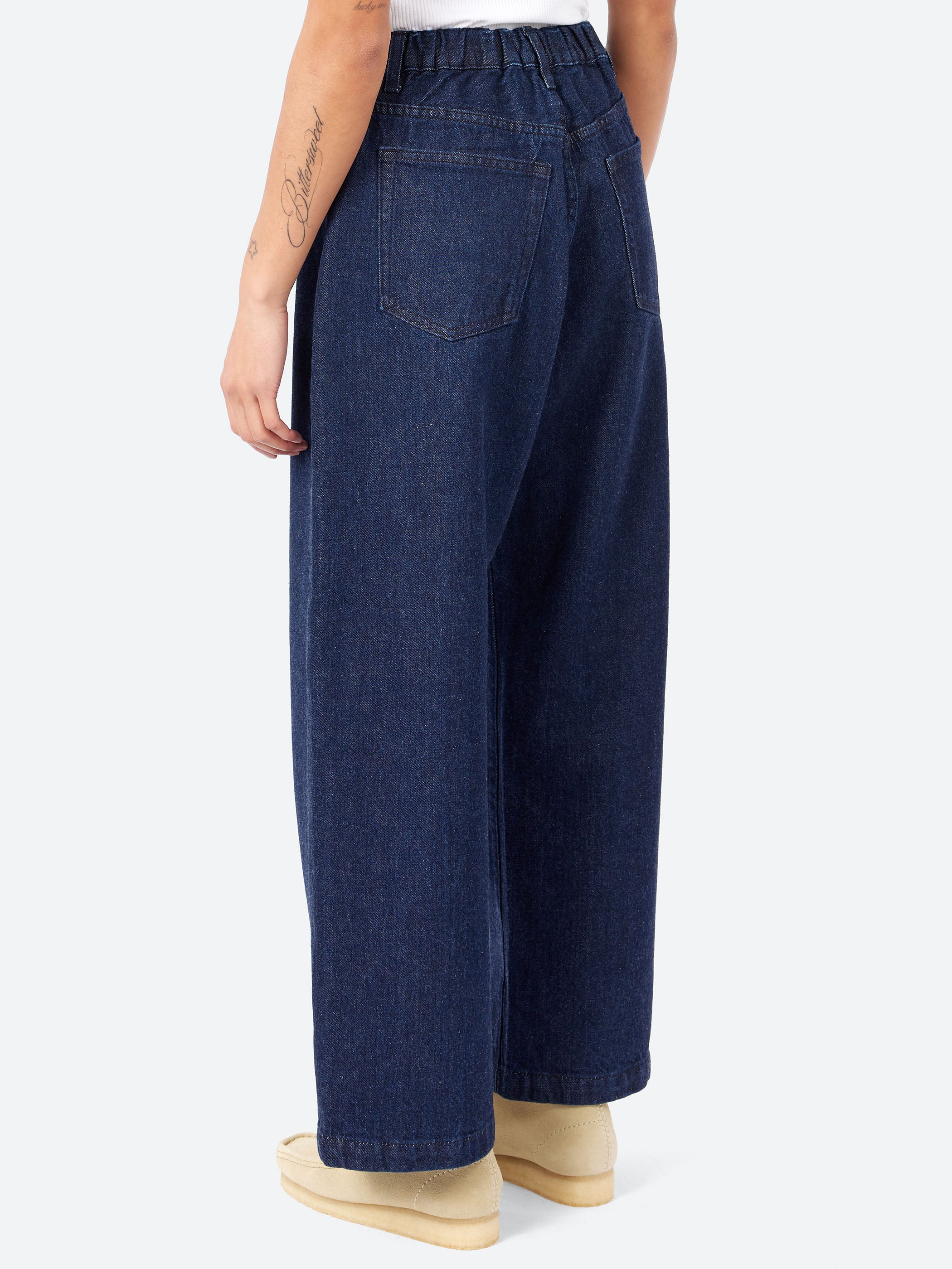 Denim Tuck Straight Pants