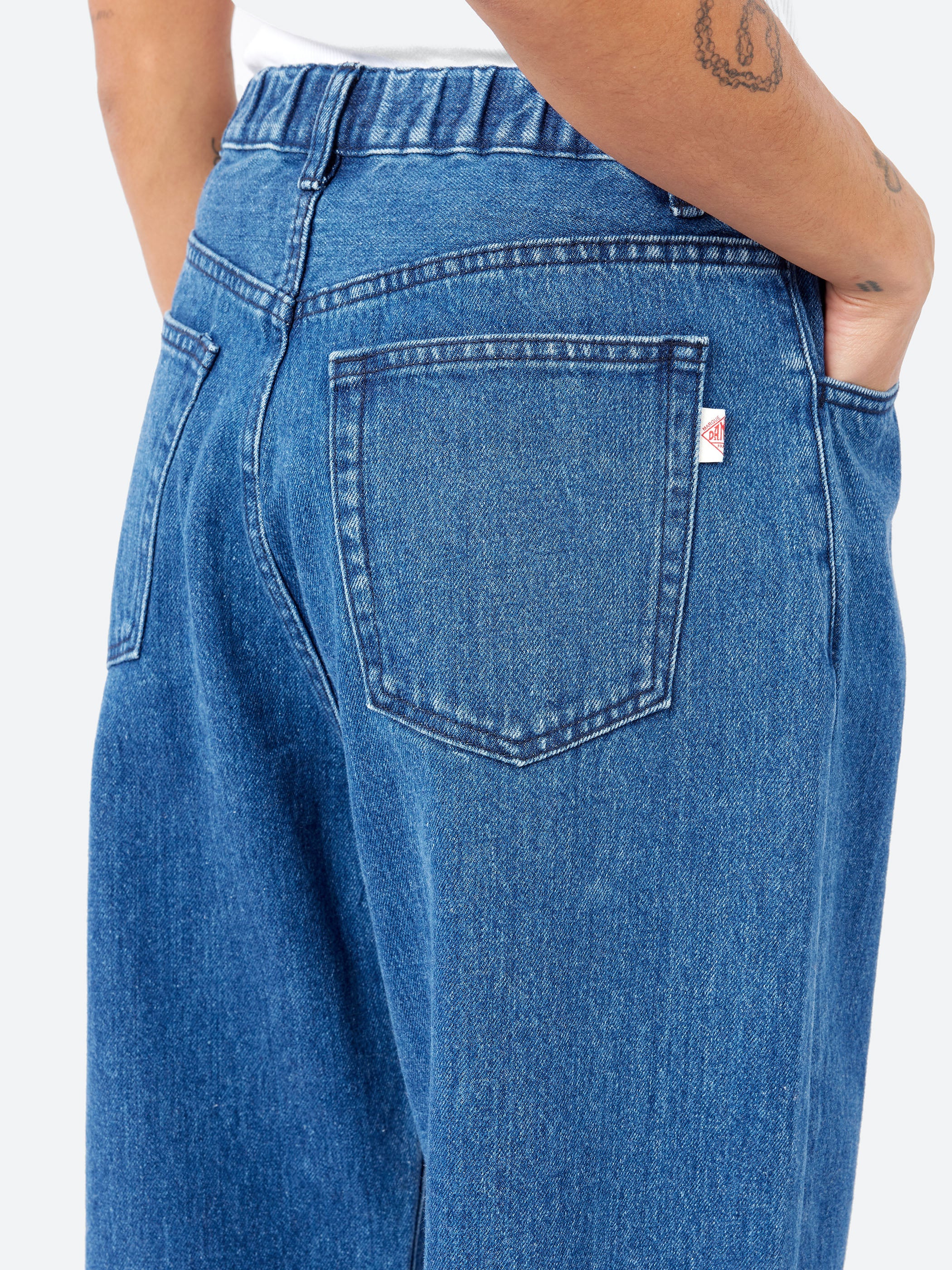 Denim Tuck Straight Pants
