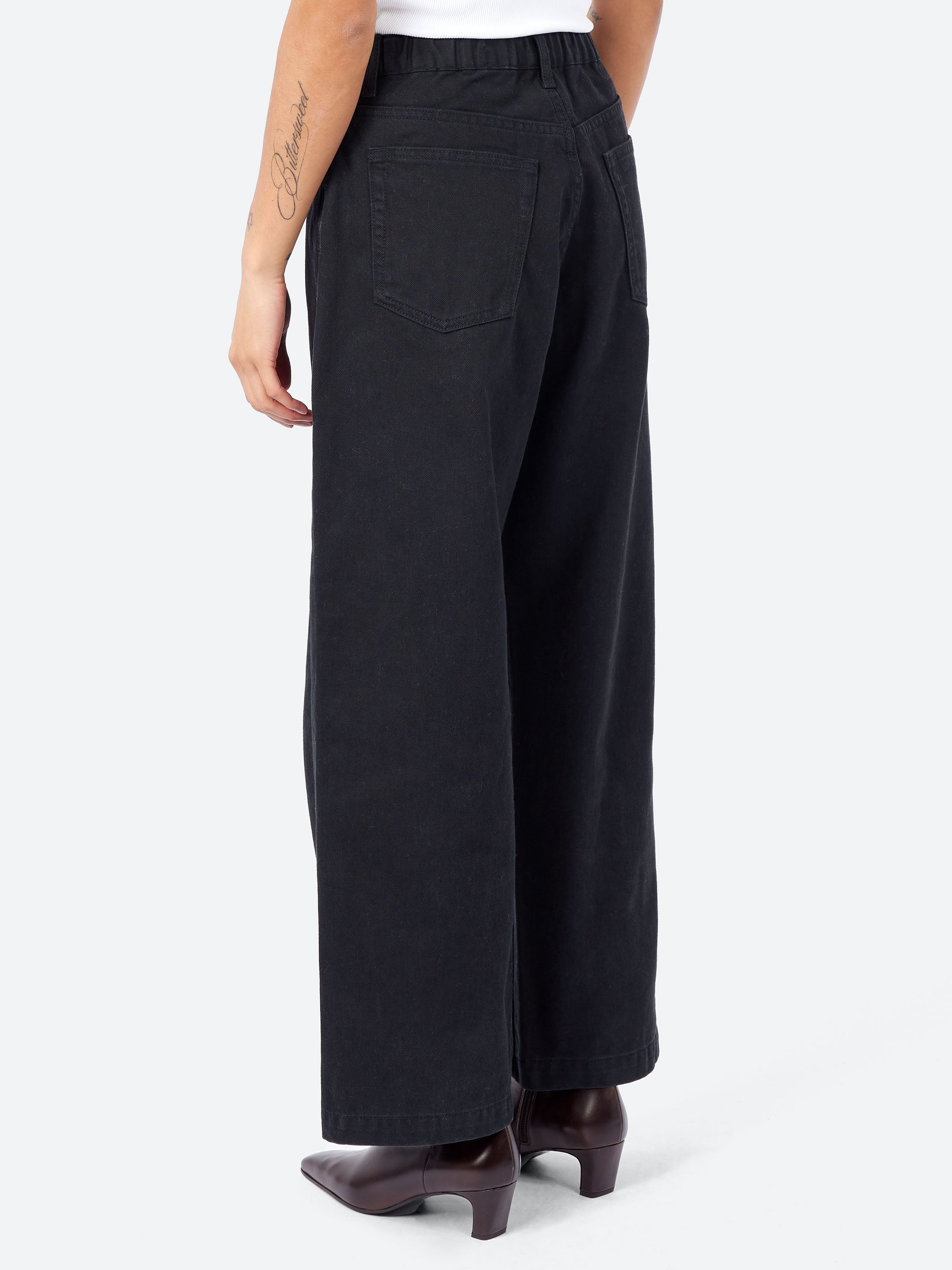 Denim Tuck Straight Pants