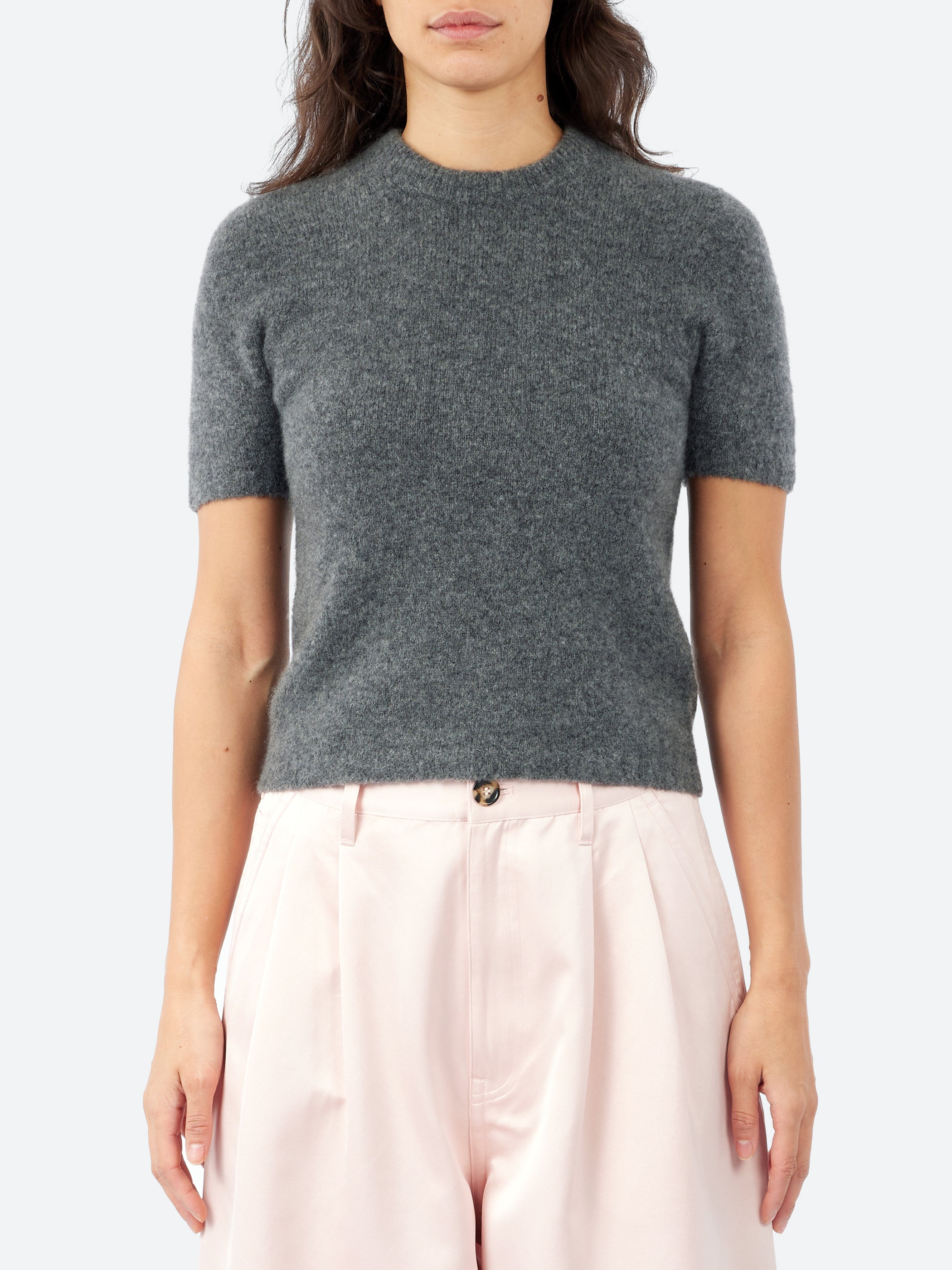 Cashmere and Silk Short Sleeve Sweater