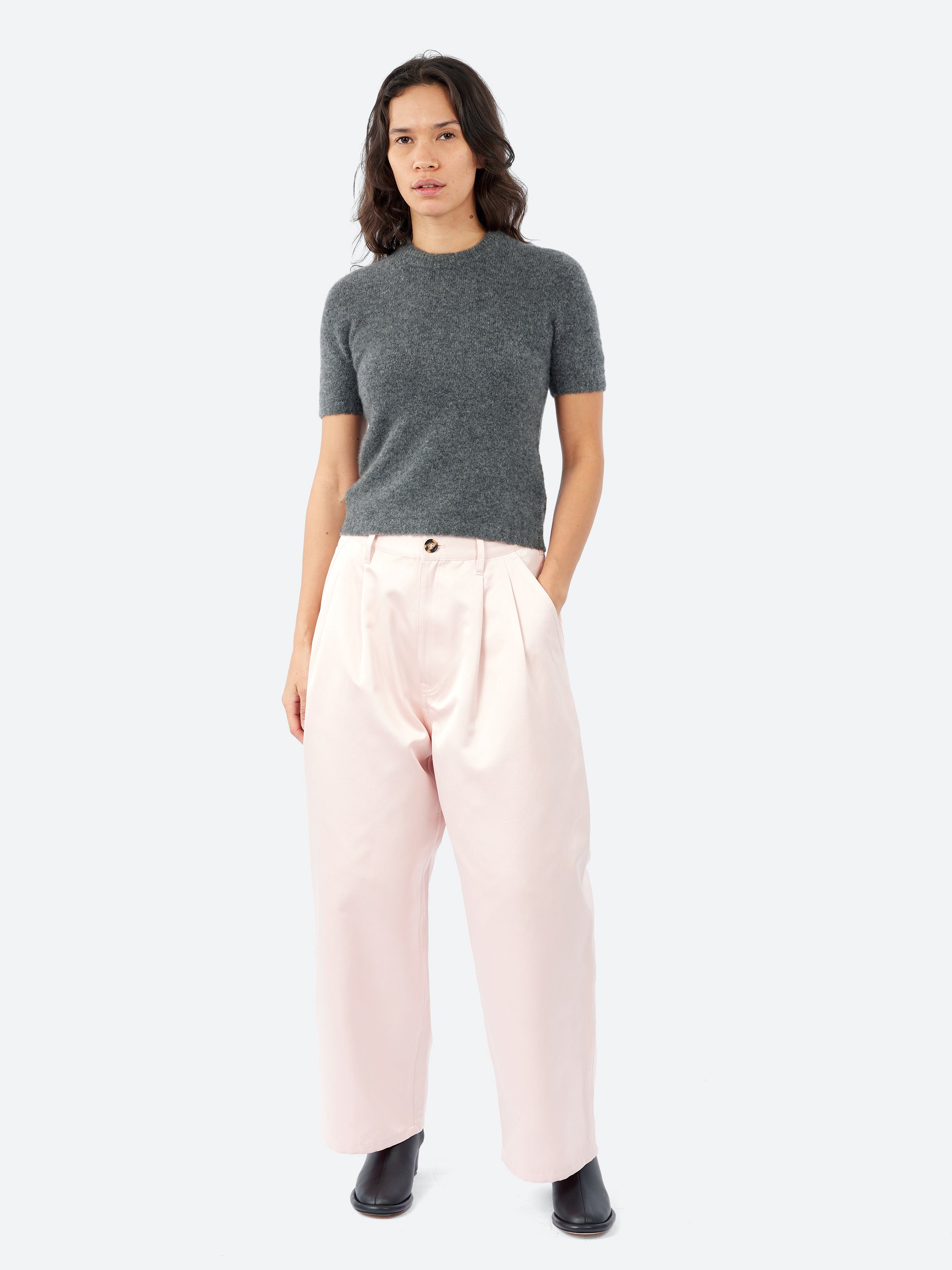 Cashmere and Silk Short Sleeve Sweater