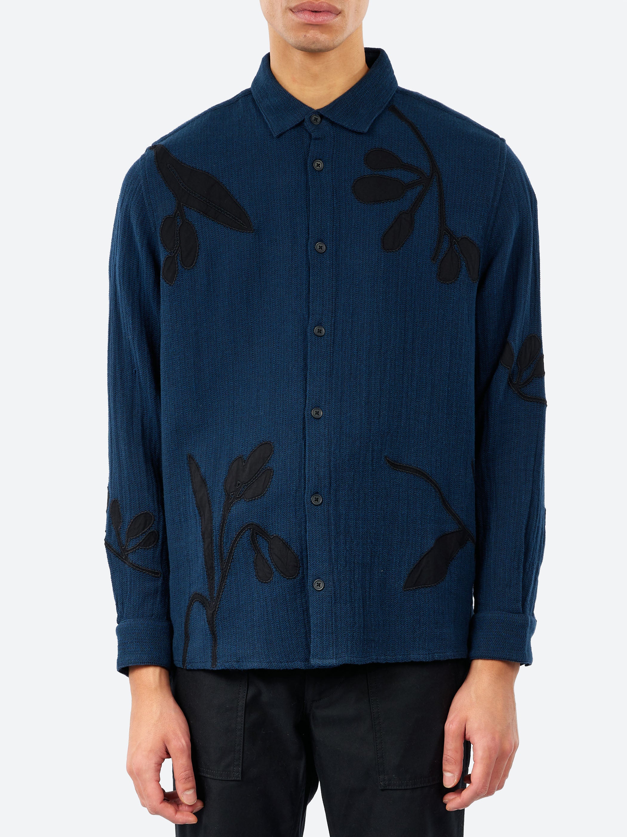 Halcomb Herringbone Cotton Applique Shirt