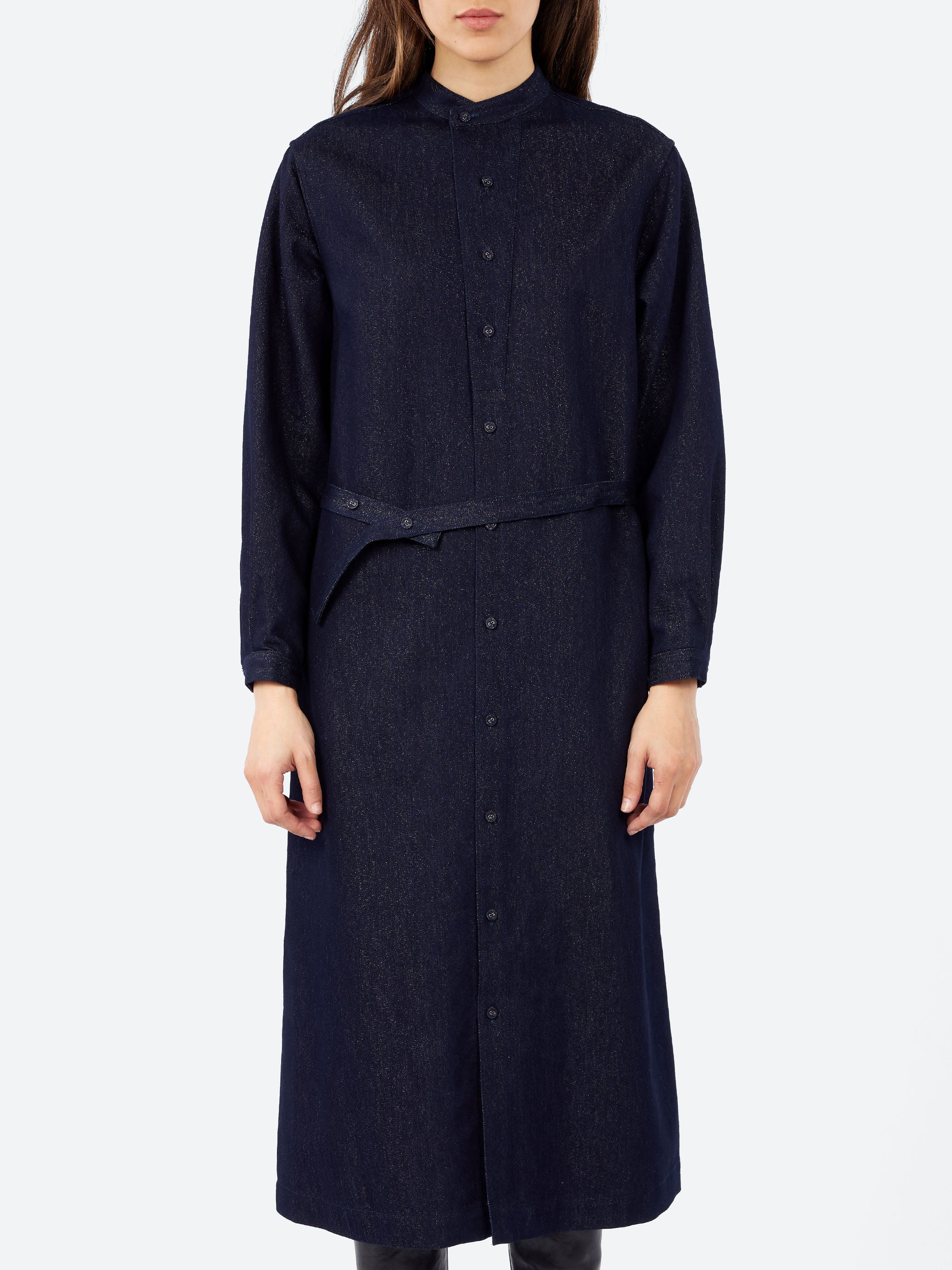 Gold Yarn Indigo Shirt Dress