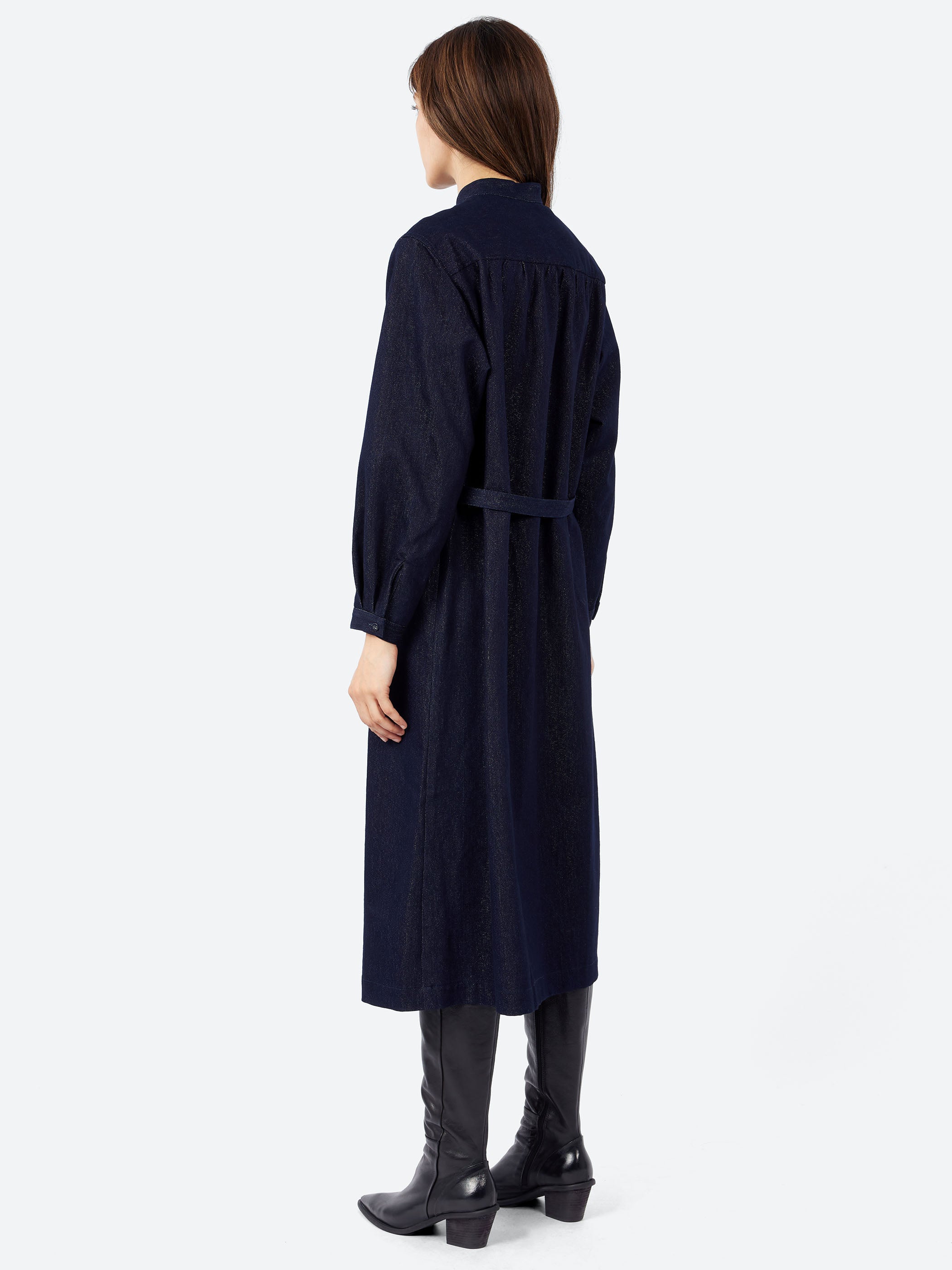Gold Yarn Indigo Shirt Dress