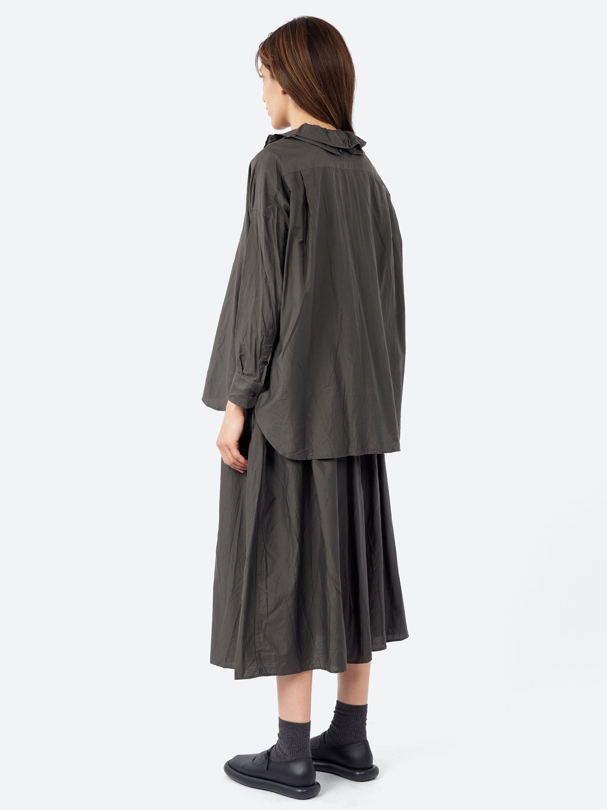 Ruffle Collar Baggy Shirt