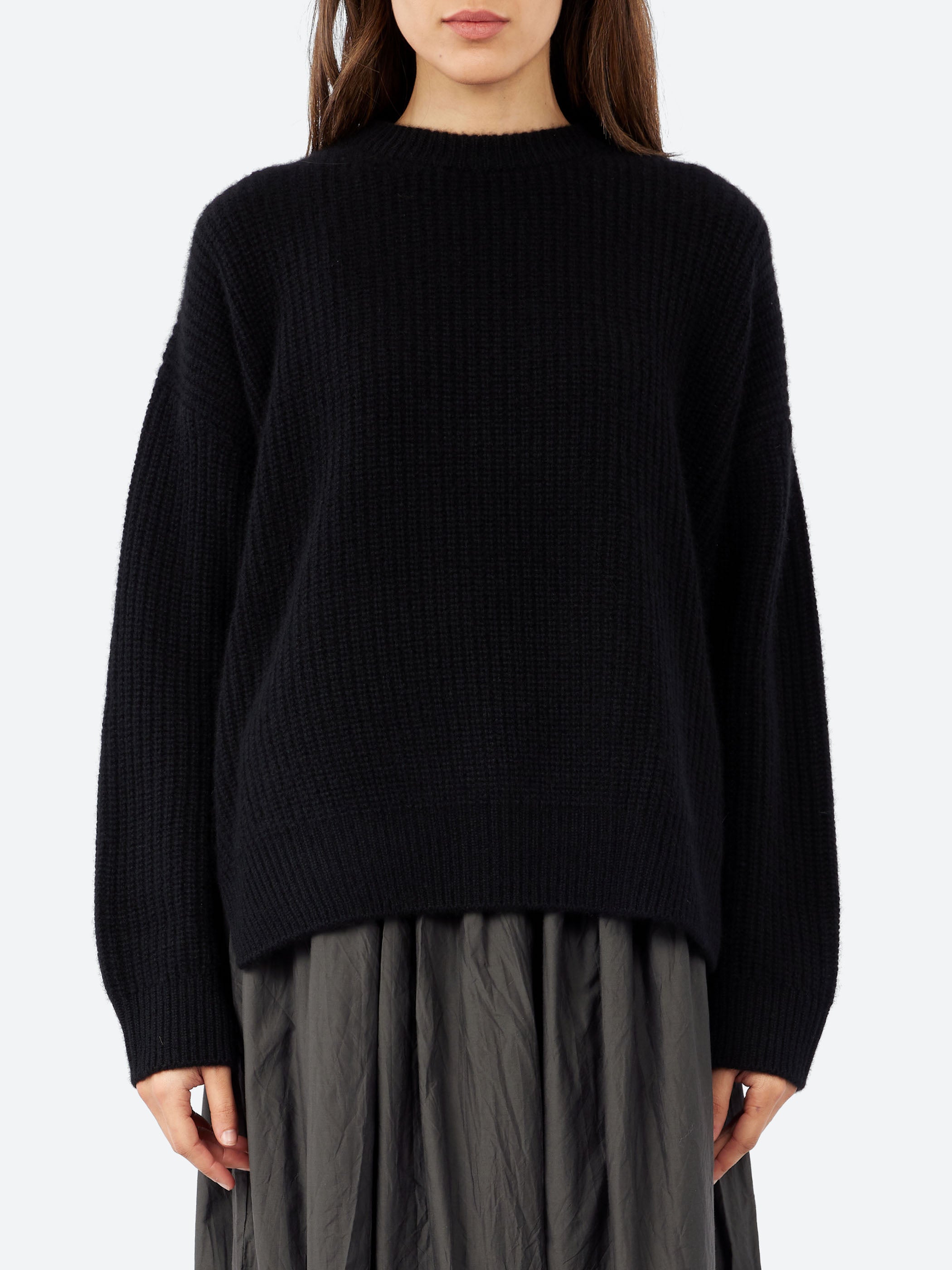 Rib Stitch Crew Neck Big Pullover