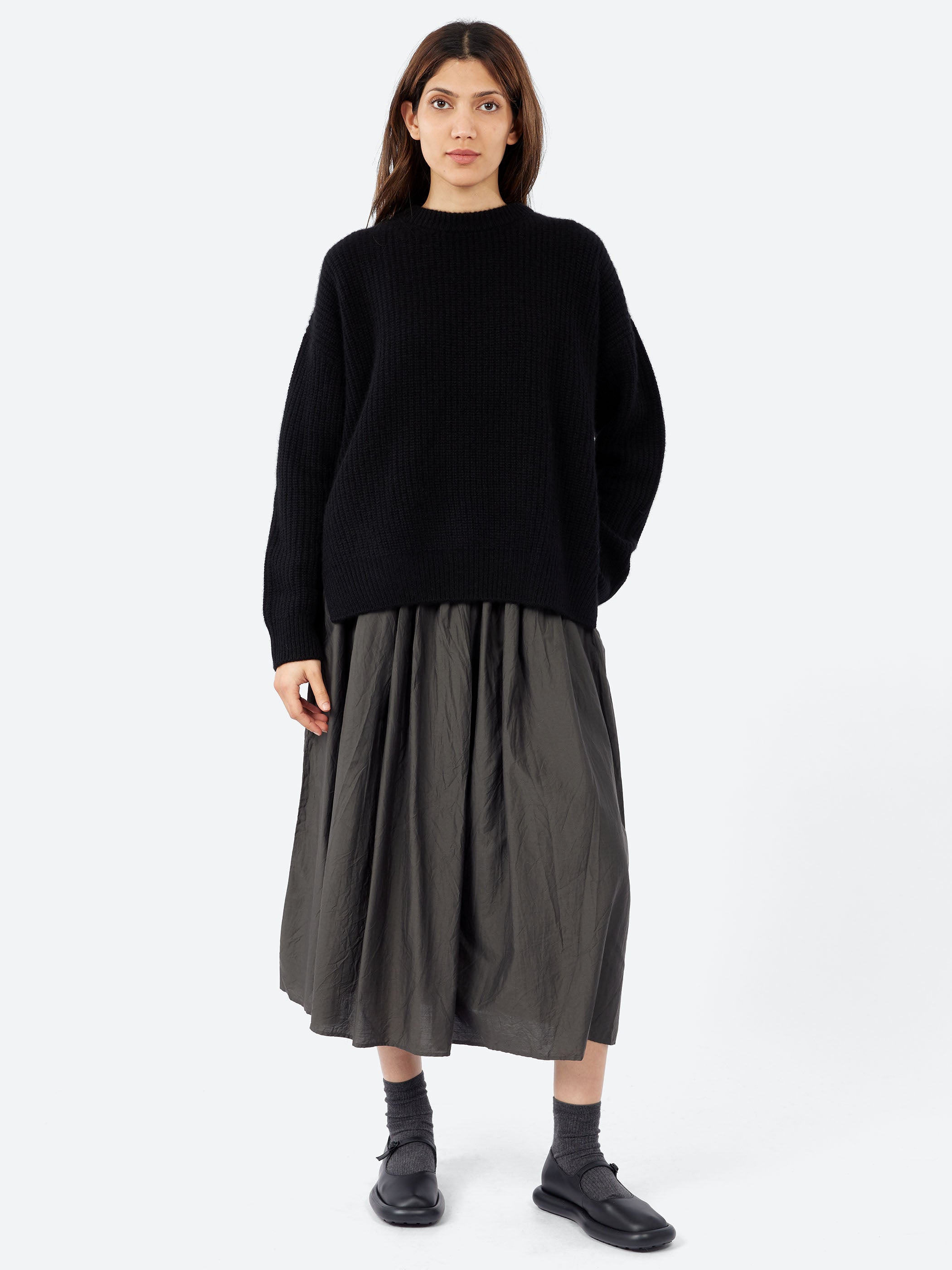 Rib Stitch Crew Neck Big Pullover