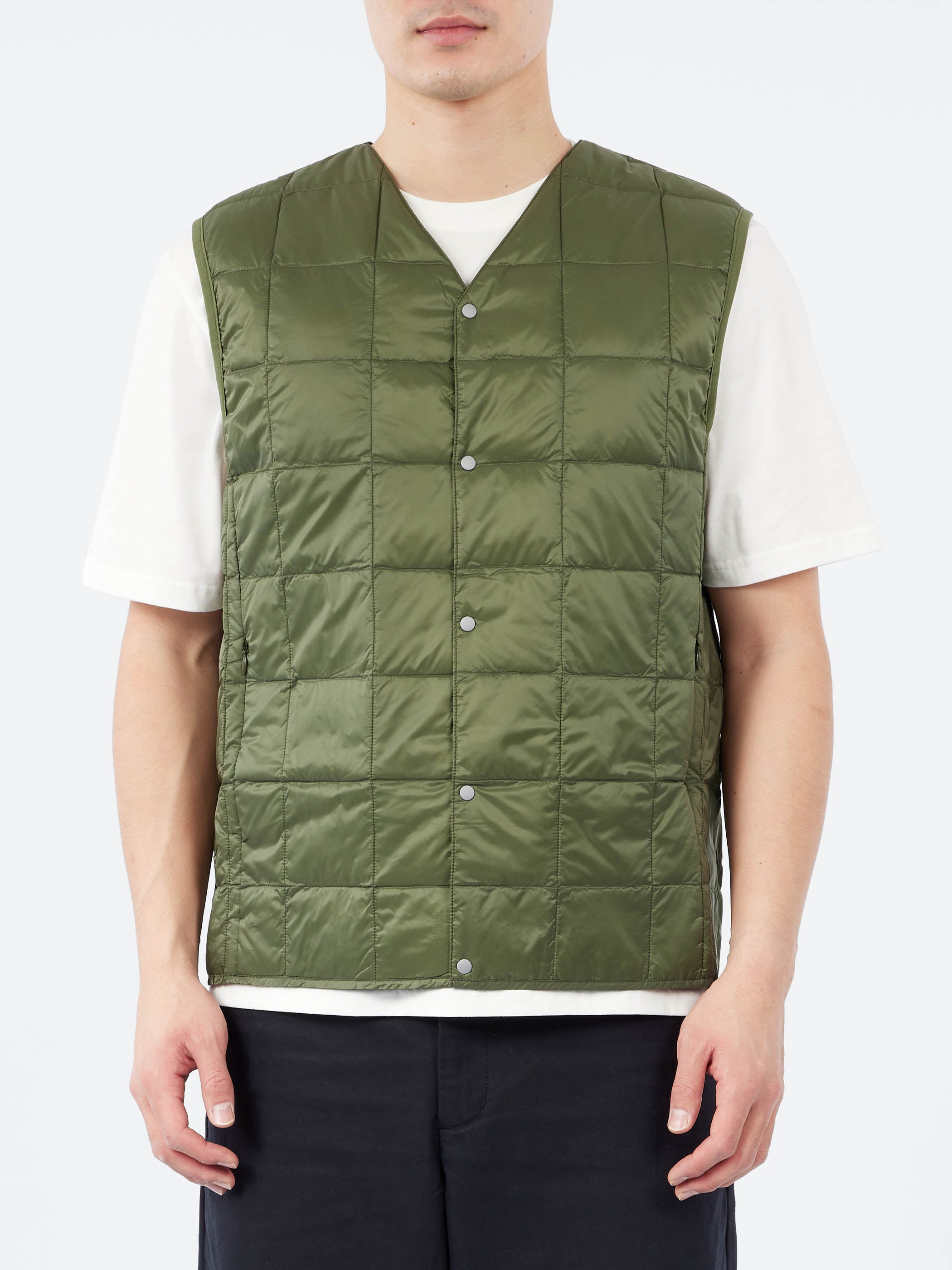 Military V-Neck Button Down Vest