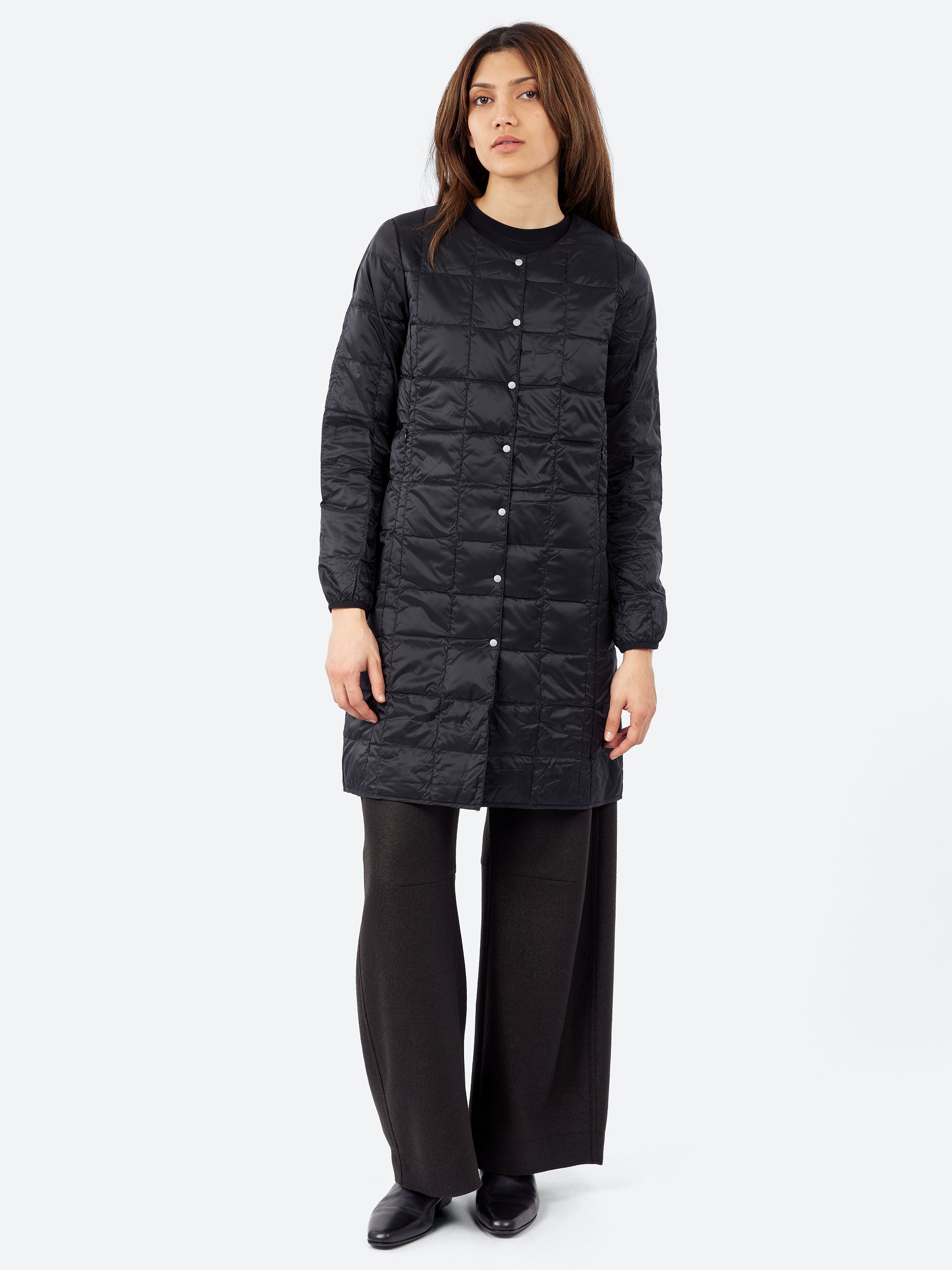 Crew Neck Long Down Coat