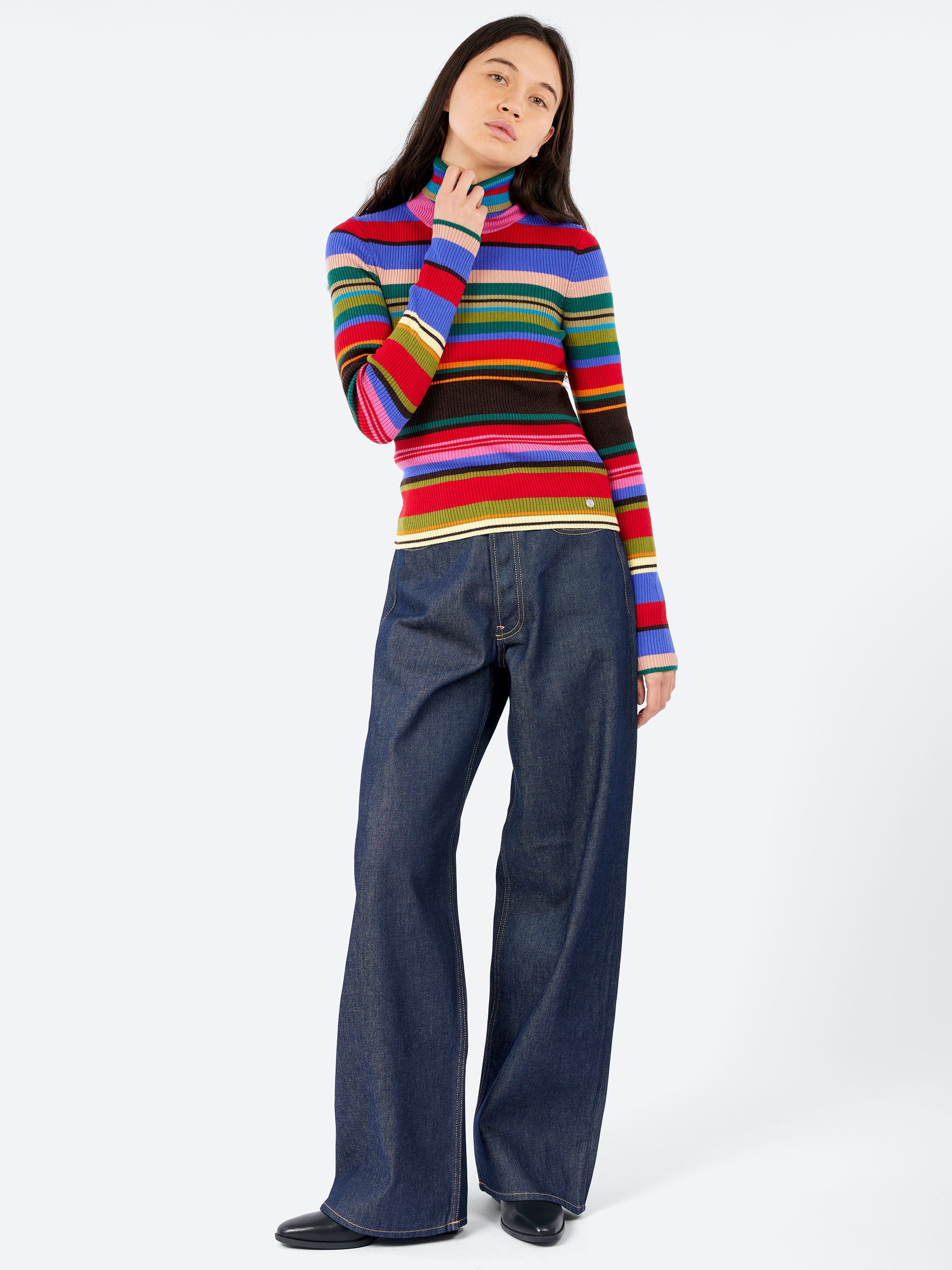 Striped Wool Turtleneck