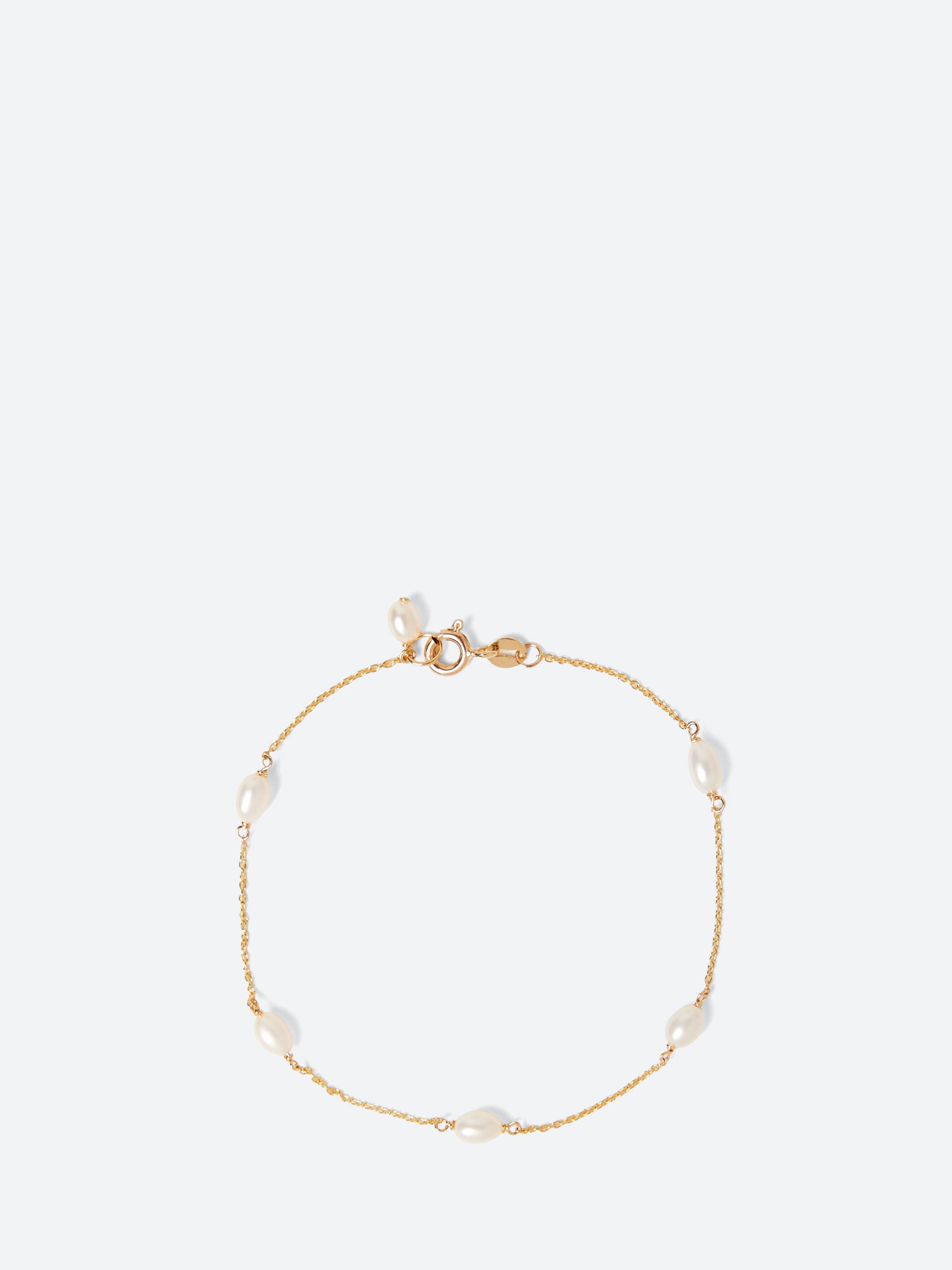 Petite Oval Pearl Chain Bracelet