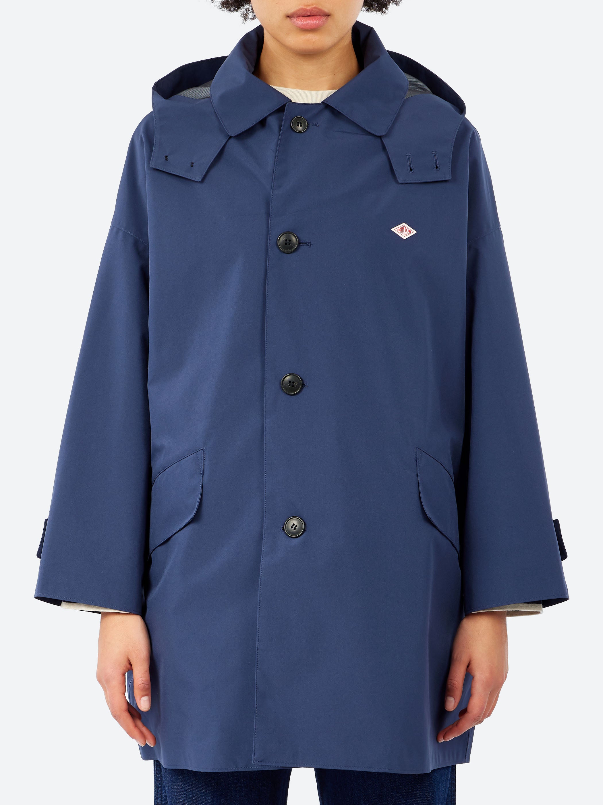 Women's 3-Layer Cloth Hooded Balmacaan Coat