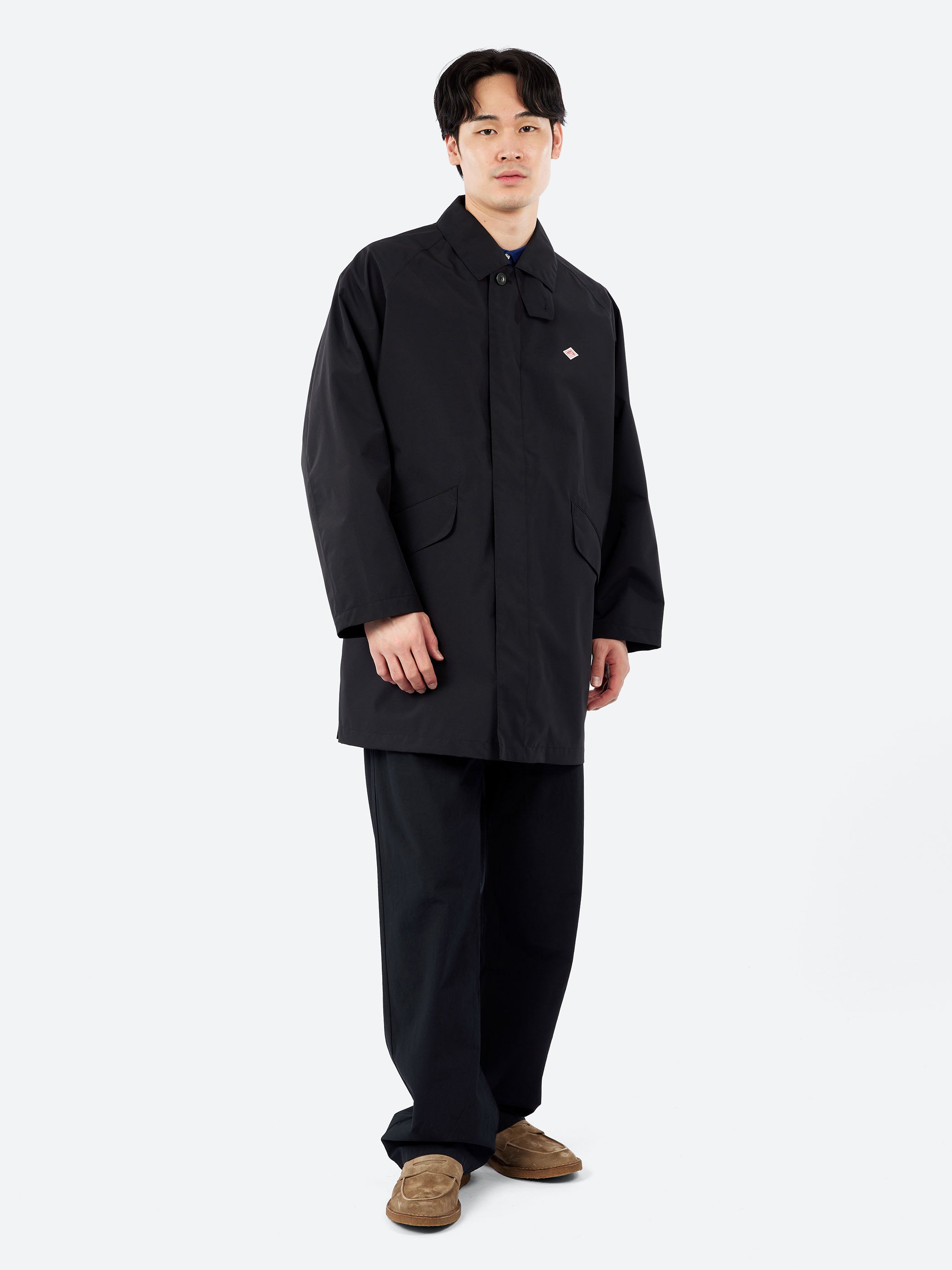 Men's 3-Layer Cloth Balmacaan Mid-length Coat