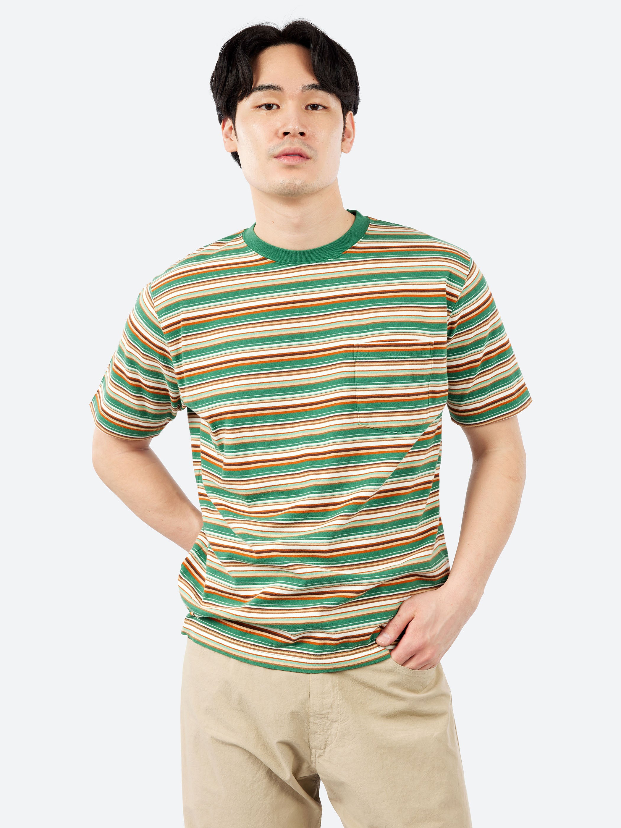 Pocket Tee Multi Stripe Tee