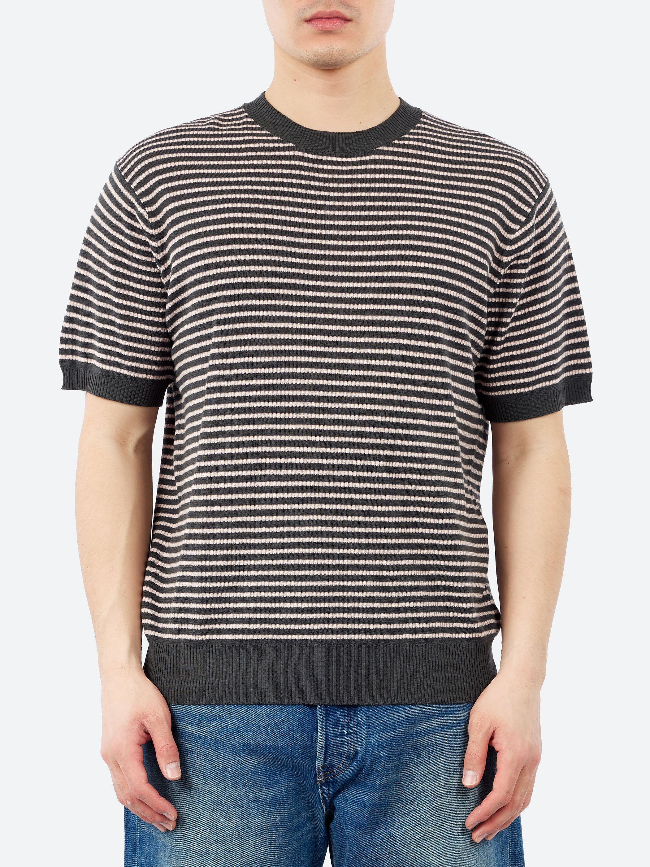 Knit Tee Dot Pattern Jacquard