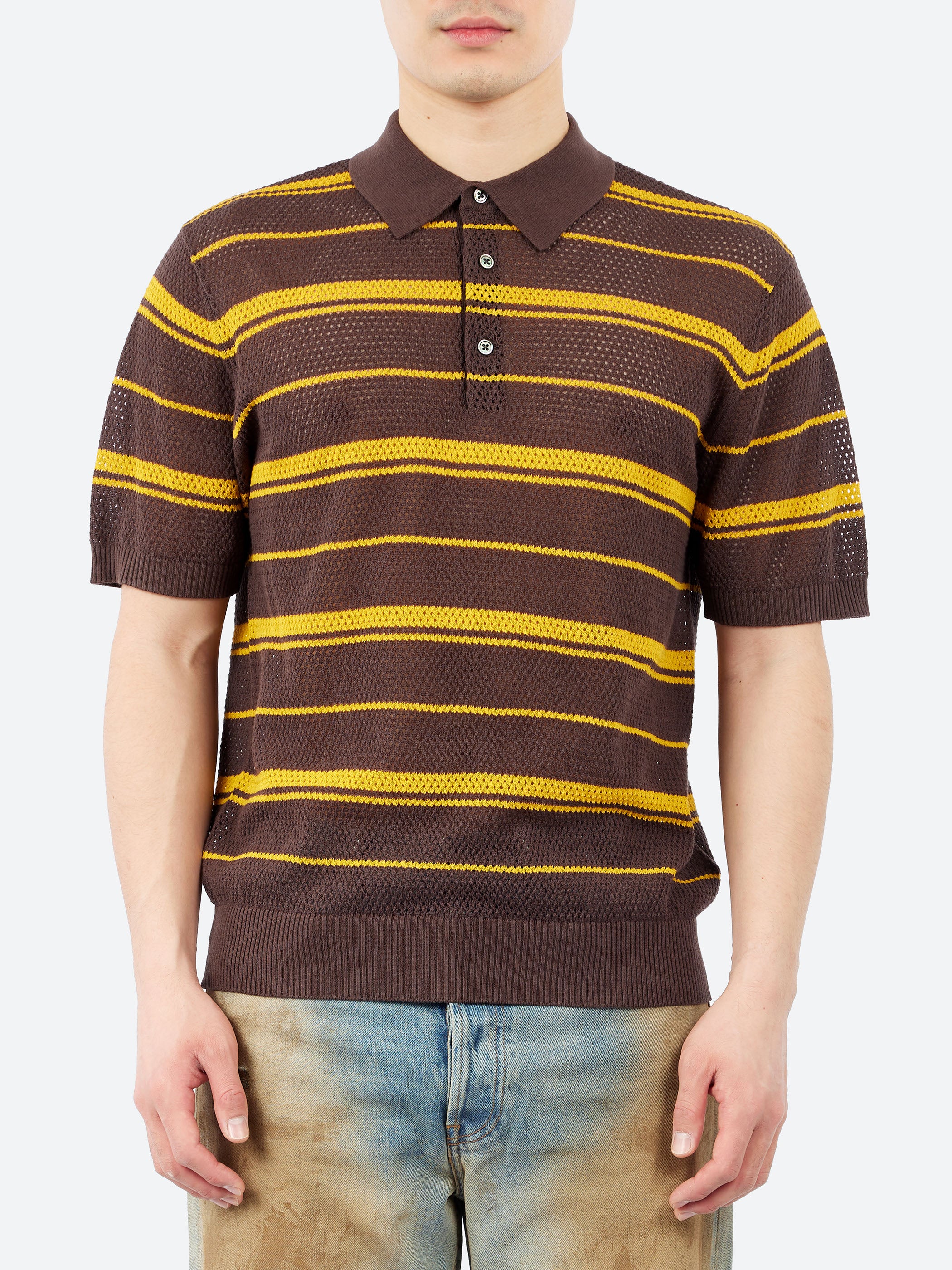 Mesh Polo Stripe
