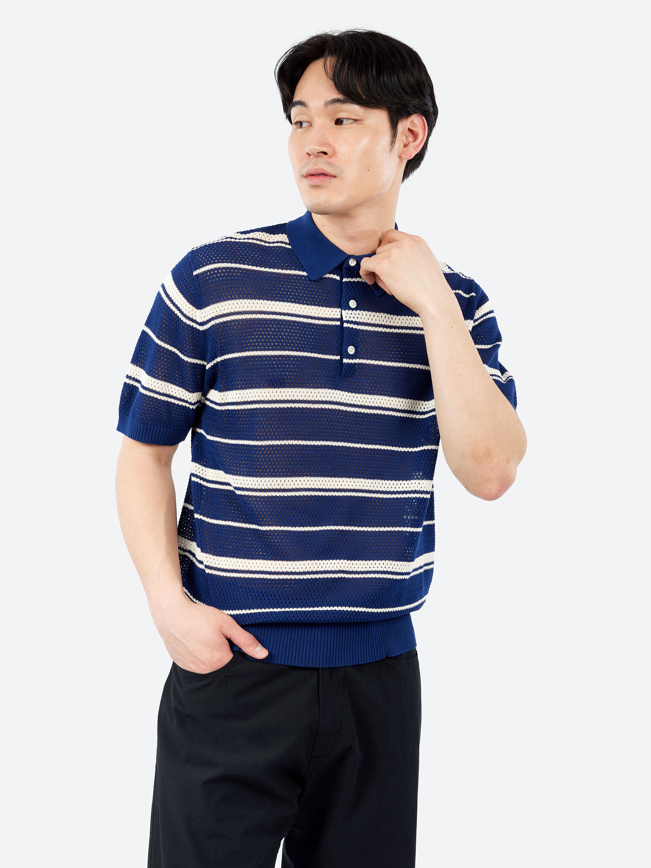Mesh Polo Stripe
