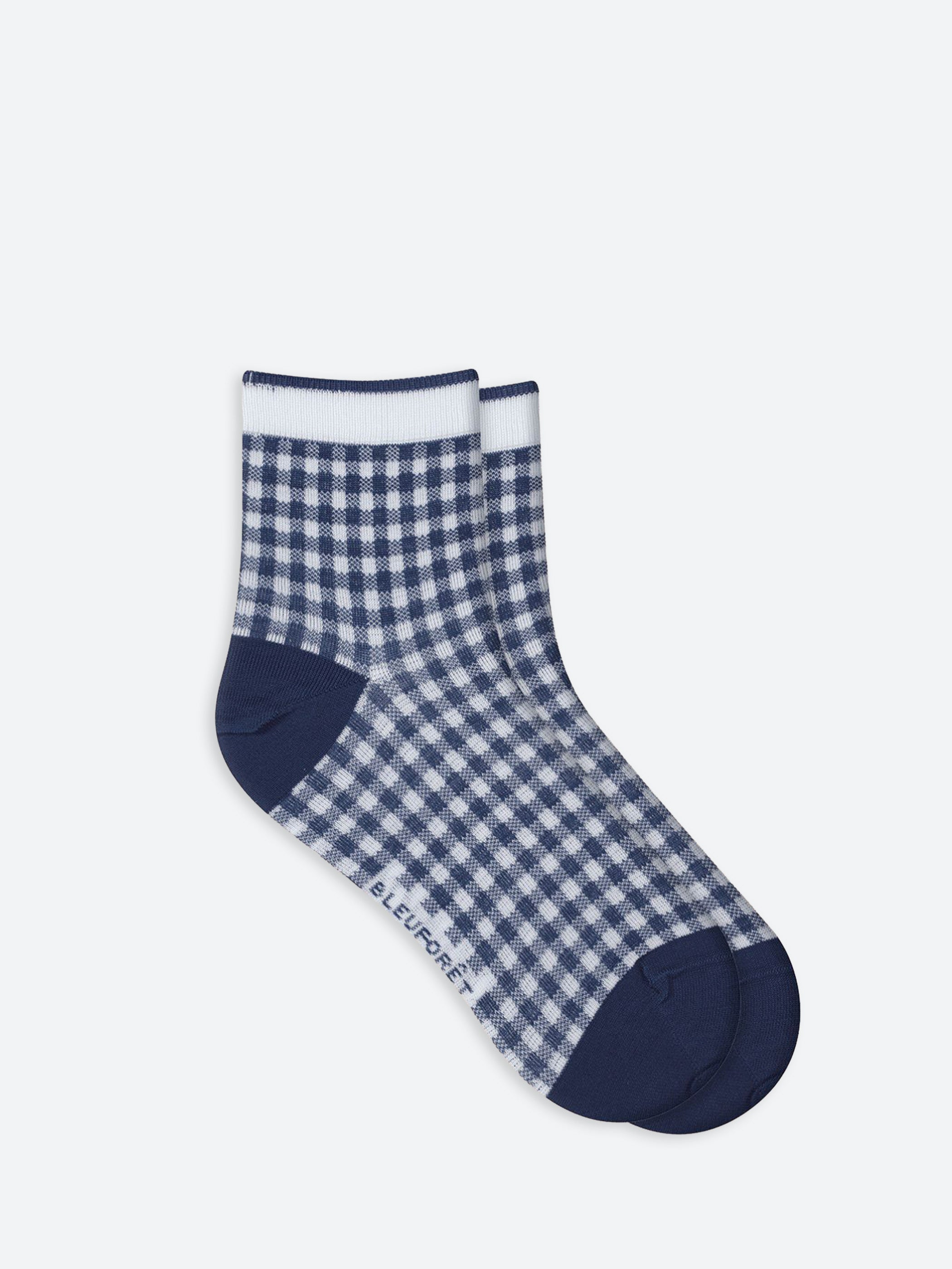 Gingham Scottish Yarn Short Socks
